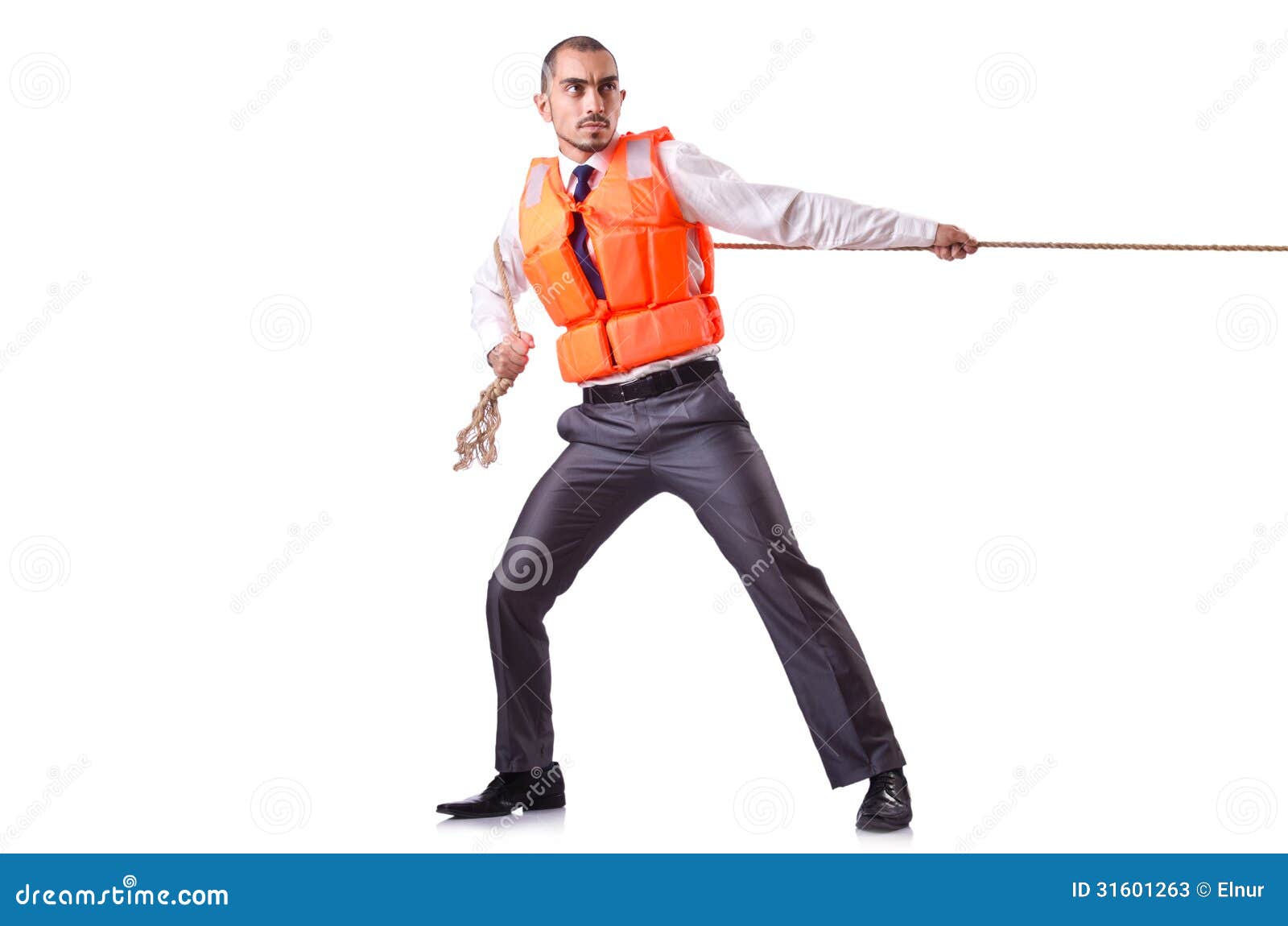 Man In Life Jacket Stock Photos Image 31601263