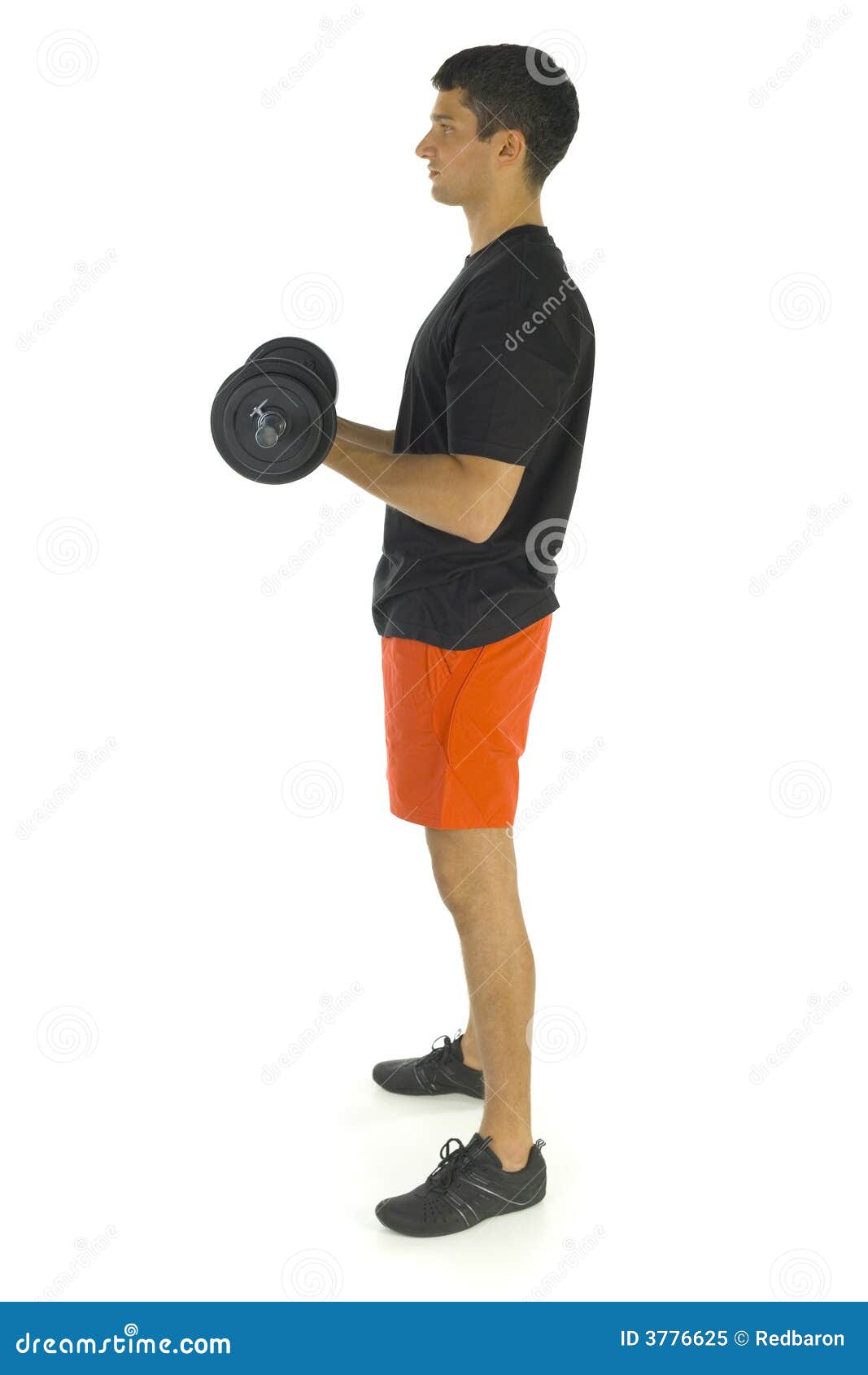 Young Businessman Holding Barbell Isolated On Stock Photo 