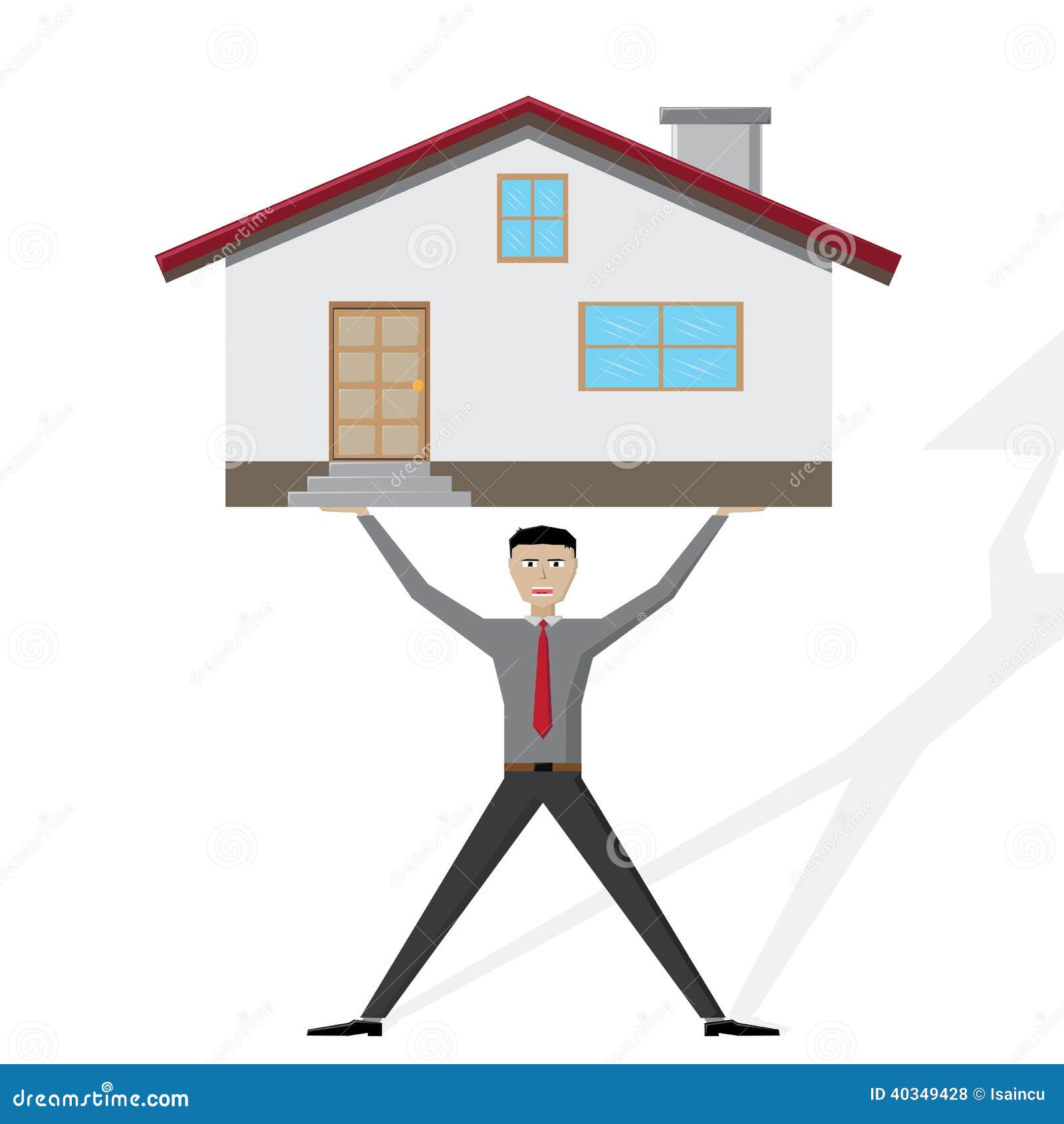 Man Lifting A House Stock Photo Image 40349428
