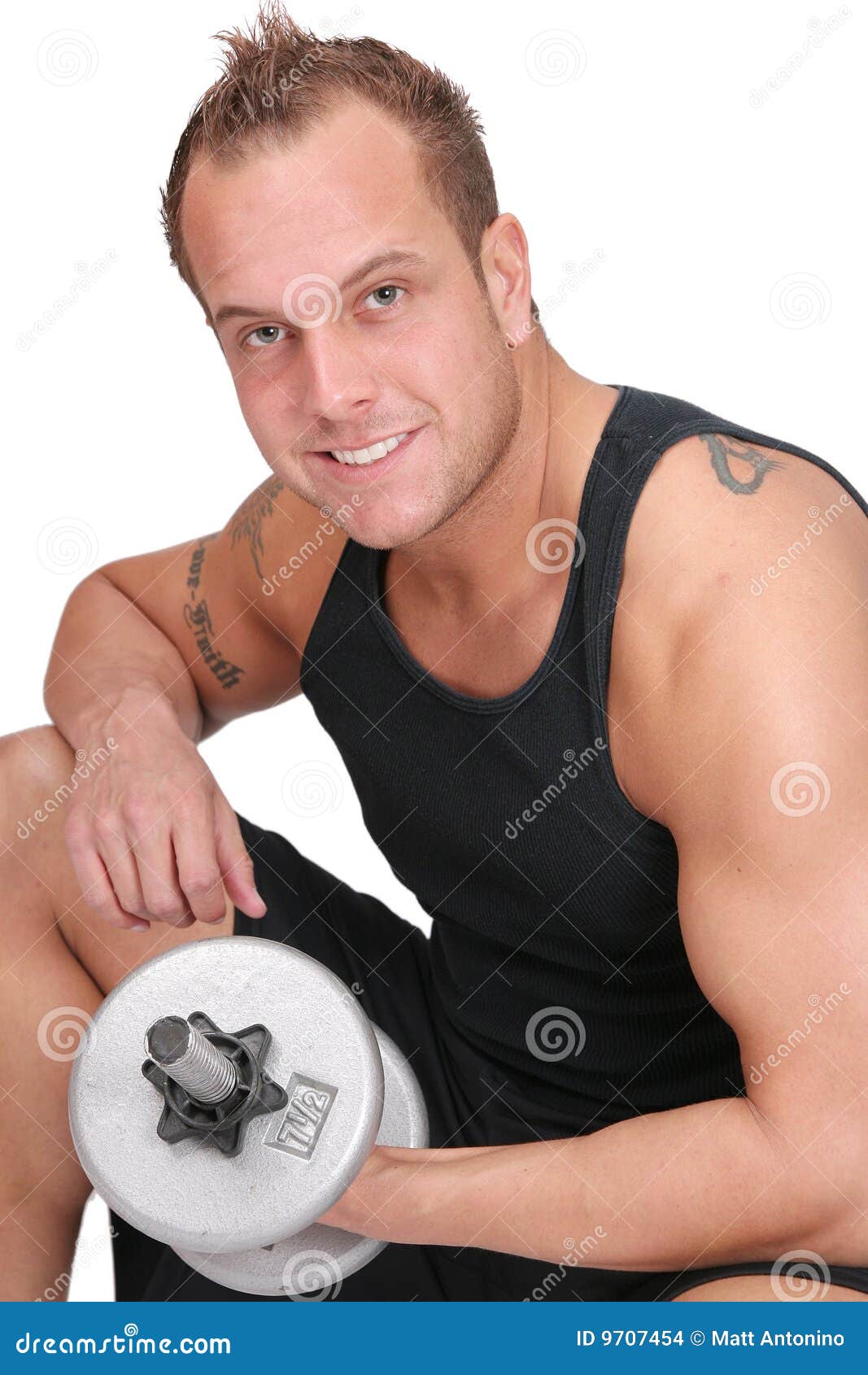 Man lifting weights stock photo. Image of male, heavy - 9707454