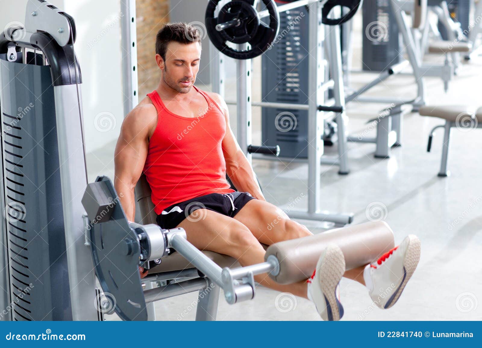 Equipment typist behind Man Lifting Weights with a Leg Press on Sport Gym Stock Photo - Image of  exercise, equipmant: 22841740