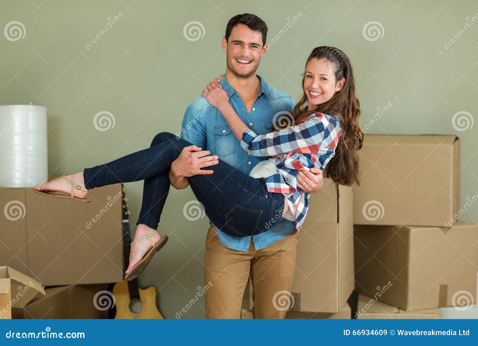 Man Lifting Woman In His Arms Stock Image Image Of