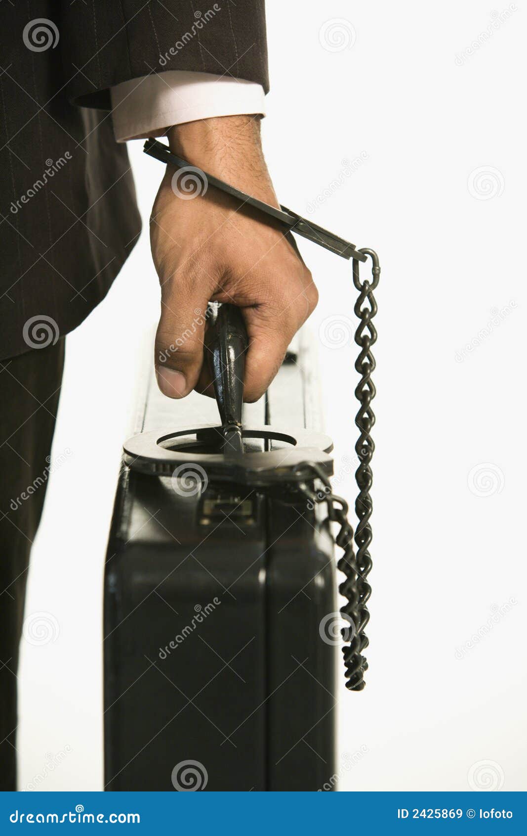 Man locked to briefcase stock image. Image of carry, person 2425869