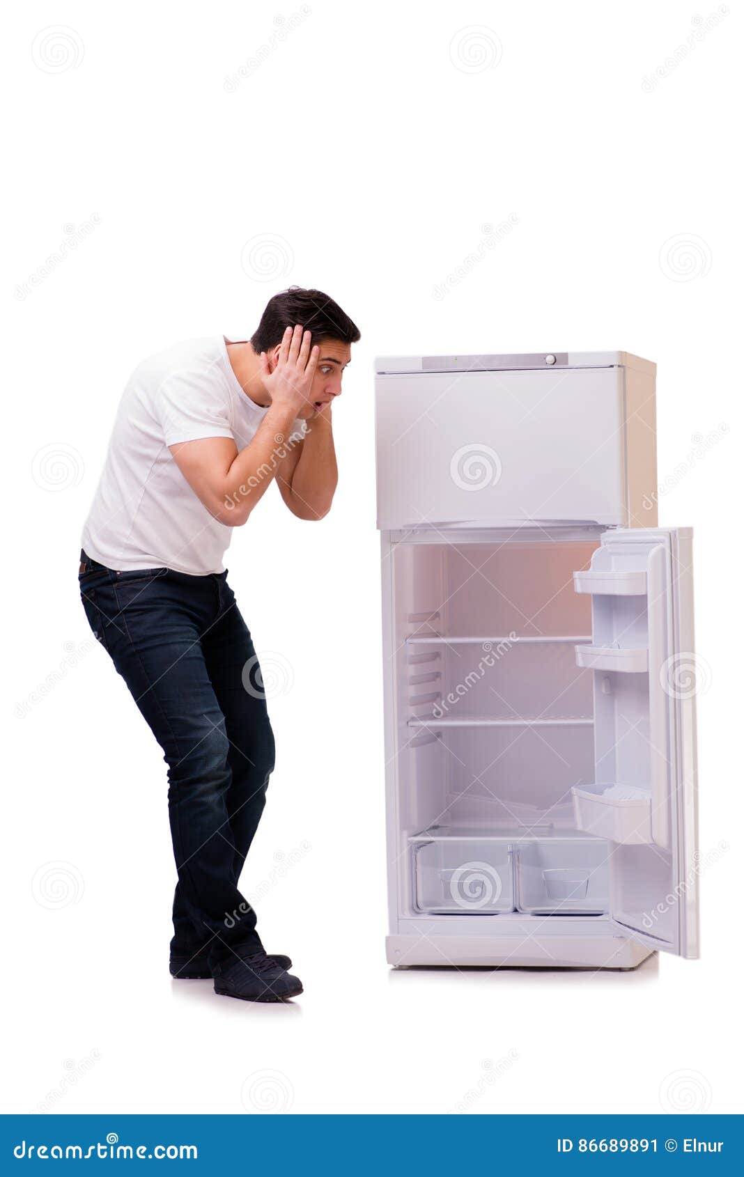 The Man Looking for Food in Empty Fridge Stock Image Image of diet