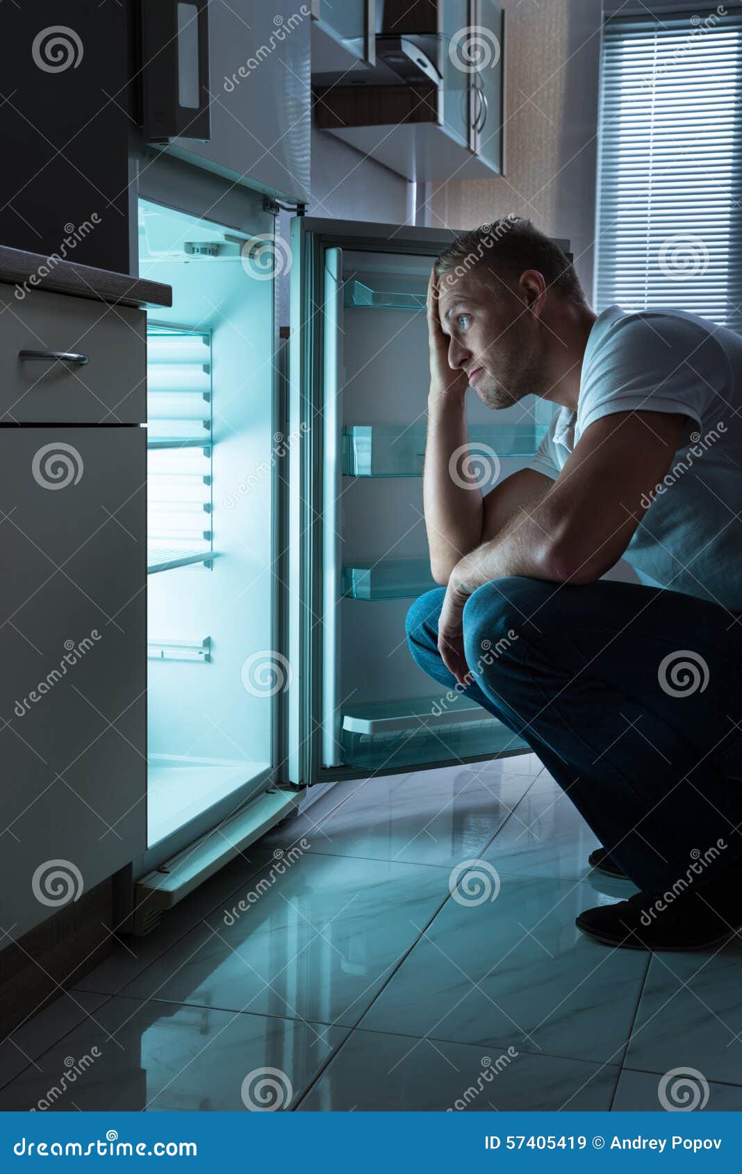 Man Looking for Food in Fridge Stock Image Image of domestic, indoors