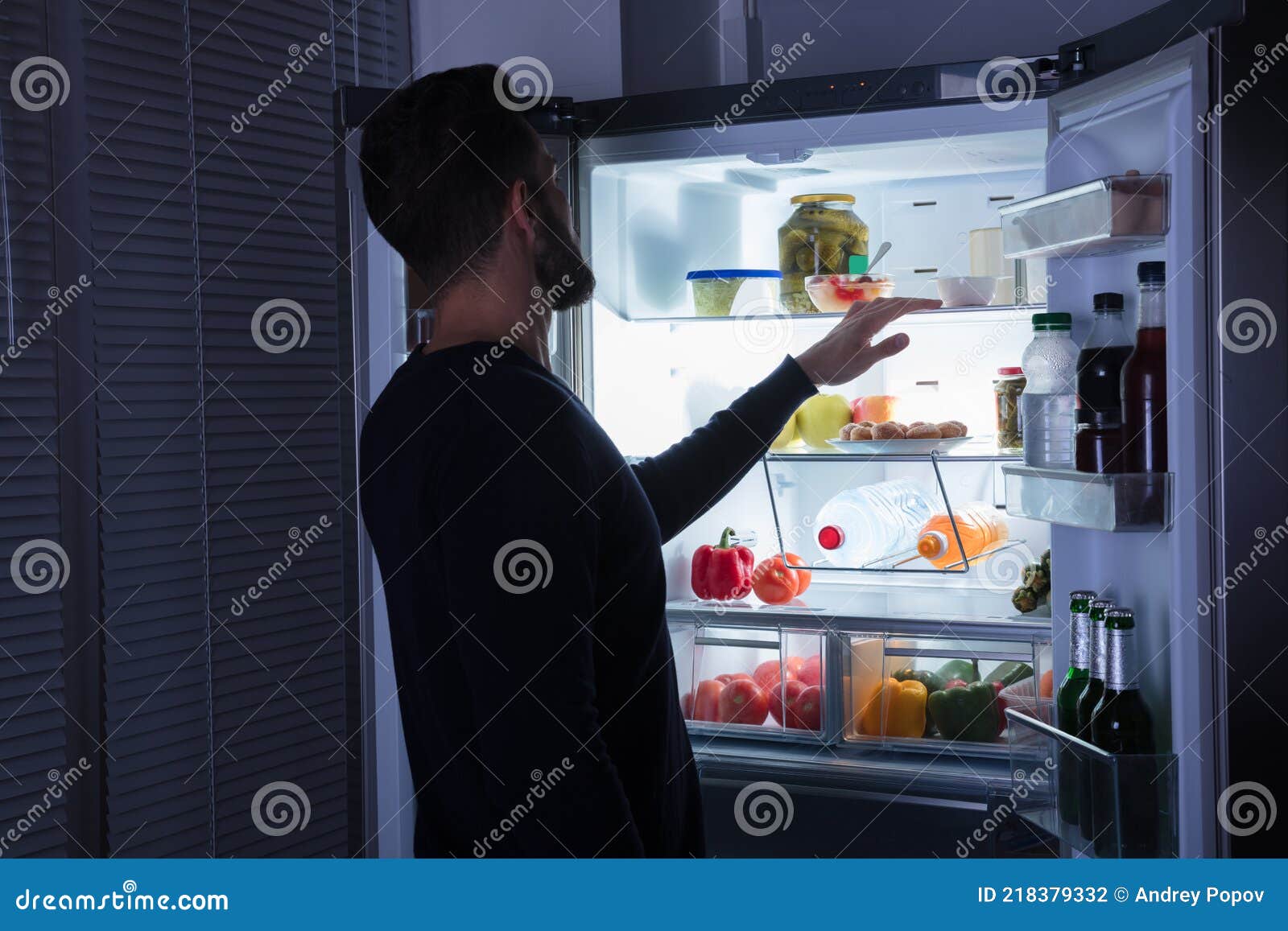 Man Looking at Food Kept in Refrigerator Stock Photo Image of fresh