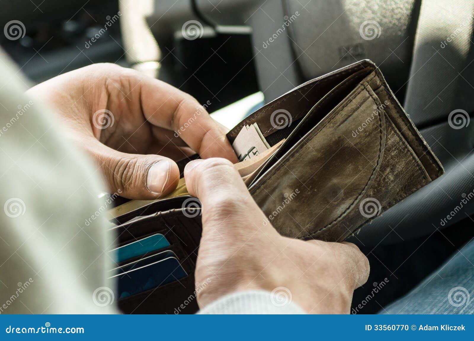 Man Looking for Money in His Wallet Stock Photo Image of loan