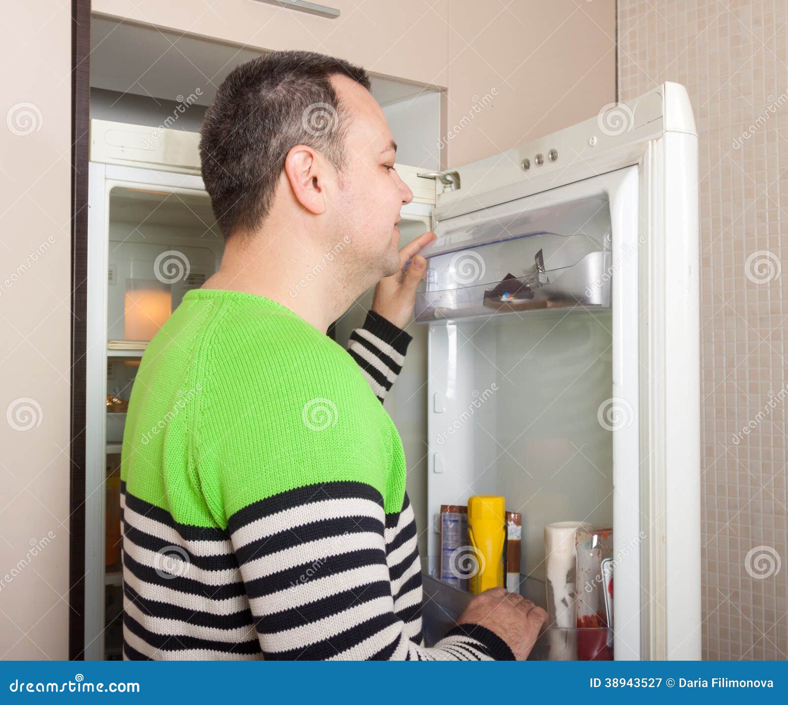 Man Looking for Something in Refrigerator Stock Image Image of hungry