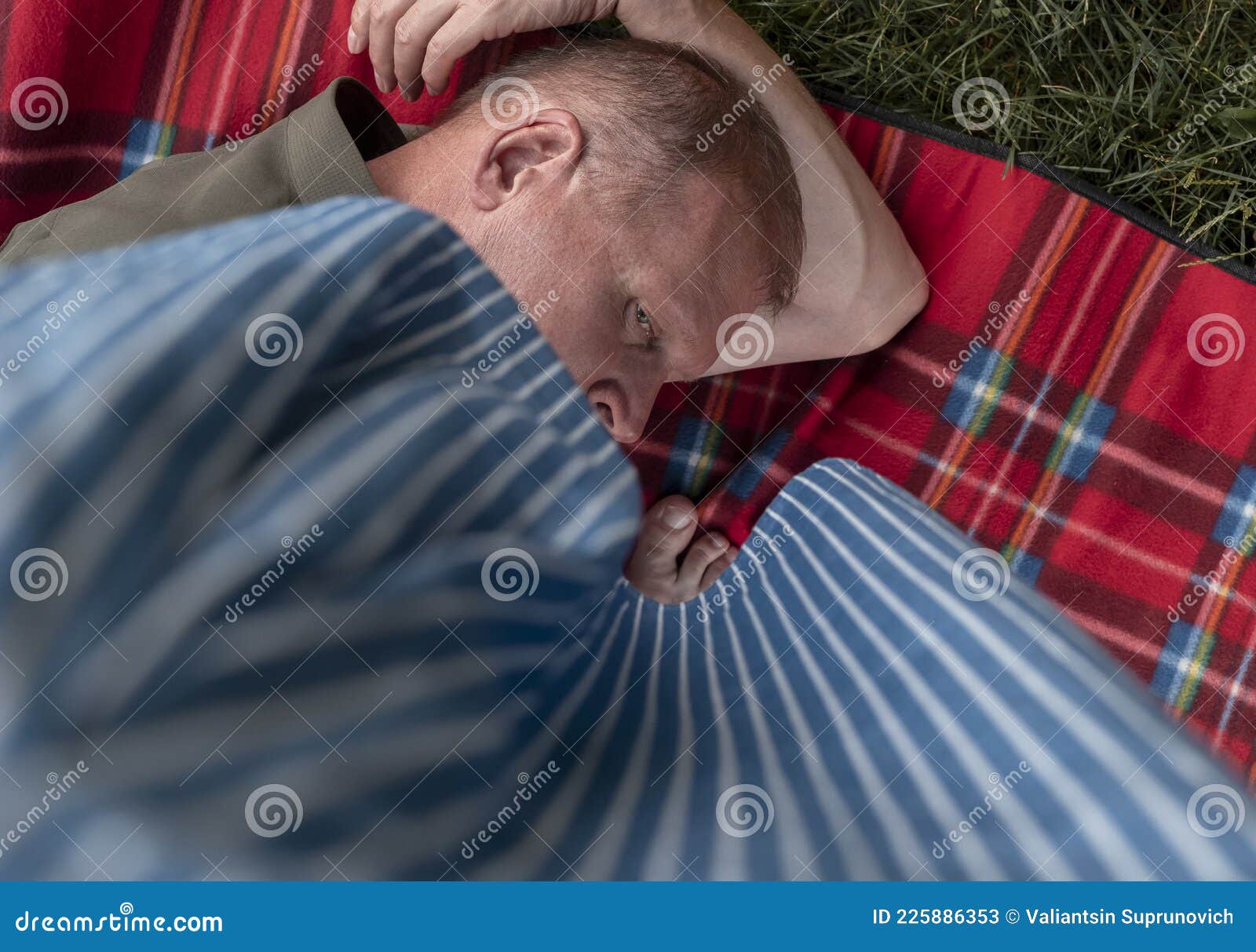 Man Looking Under Female Skirt, Raised Up from Wind picture