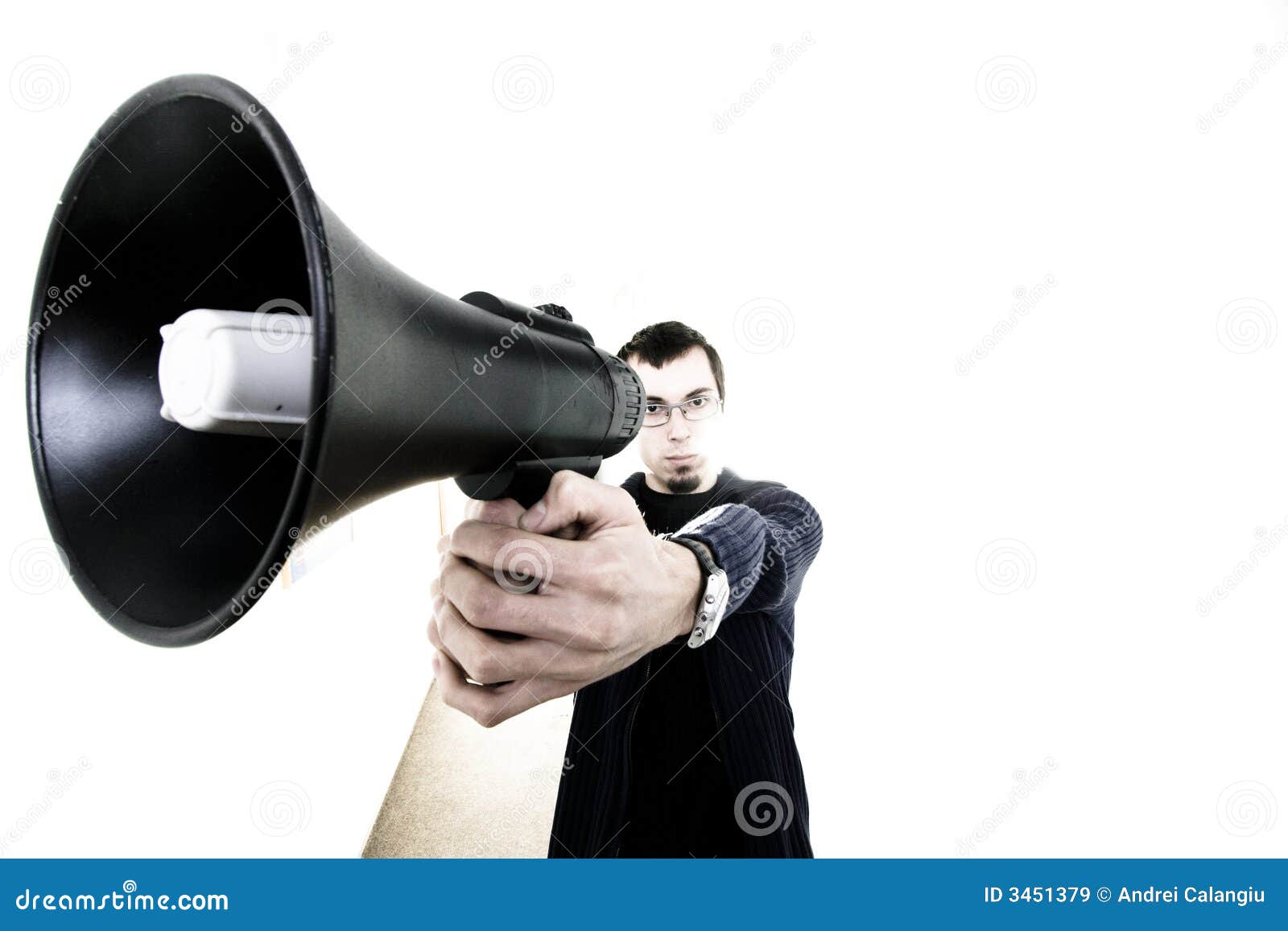 person with loudspeaker