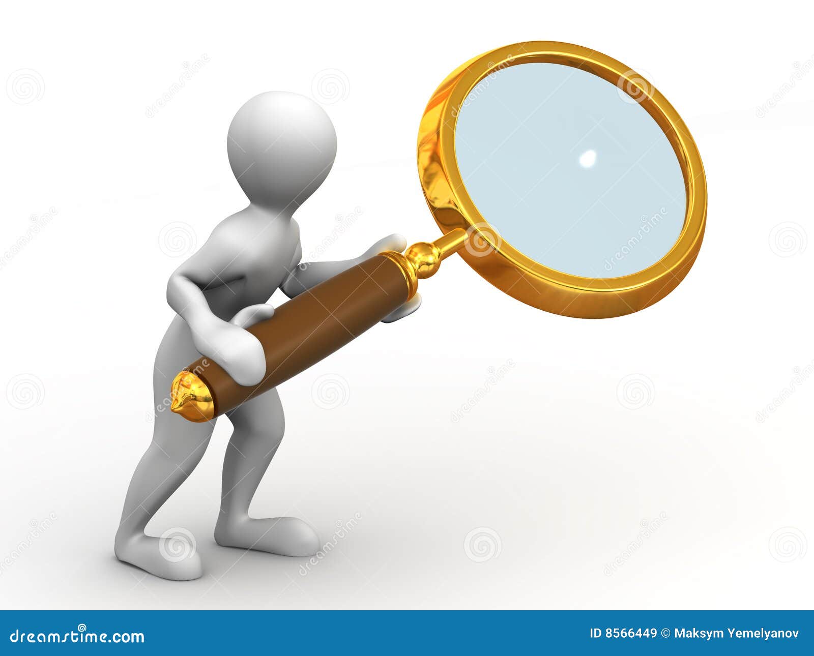 3d Character With Two Magnifying Glasses Stock Illustration - Download  Image Now - Men, Three Dimensional, Adult - iStock