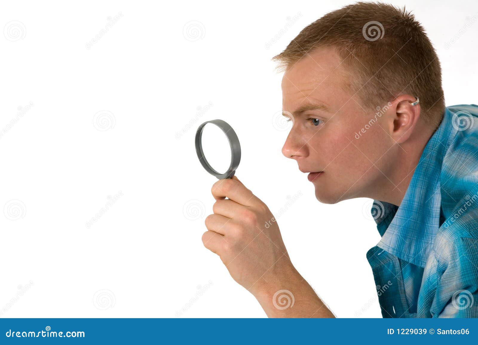 Man With Magnifier Royalty Free Stock Images Image 1229039