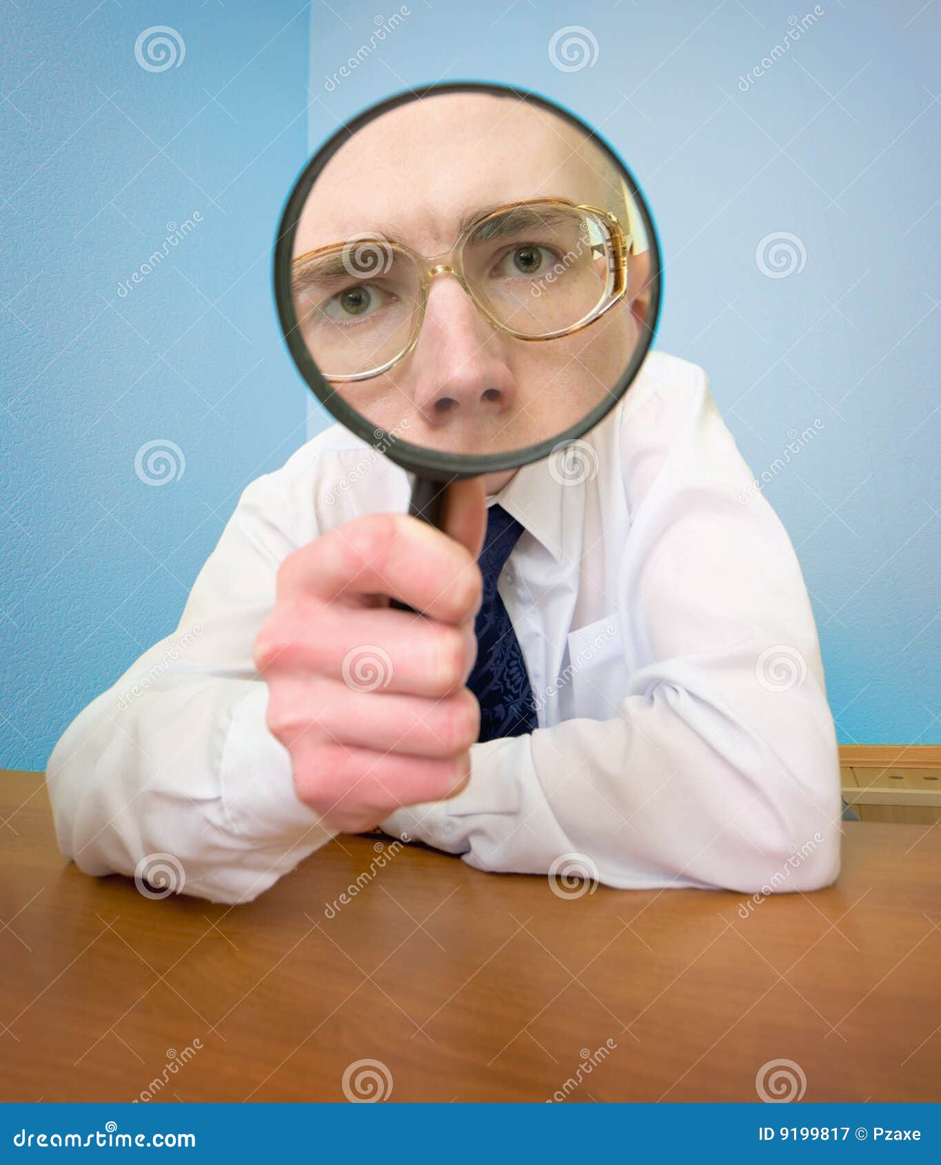Man with a Magnifier in a Hand Stock Image Image of closeup, person