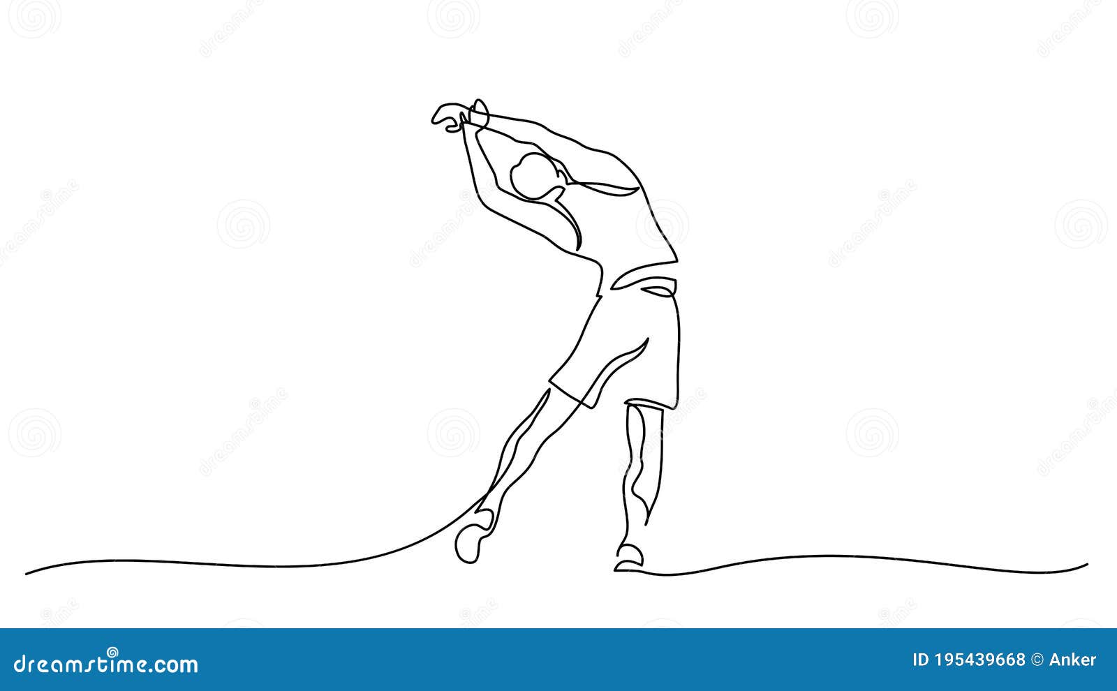 Man Make Stretching Exercise One Line Draw Stock Vector - Illustration ...