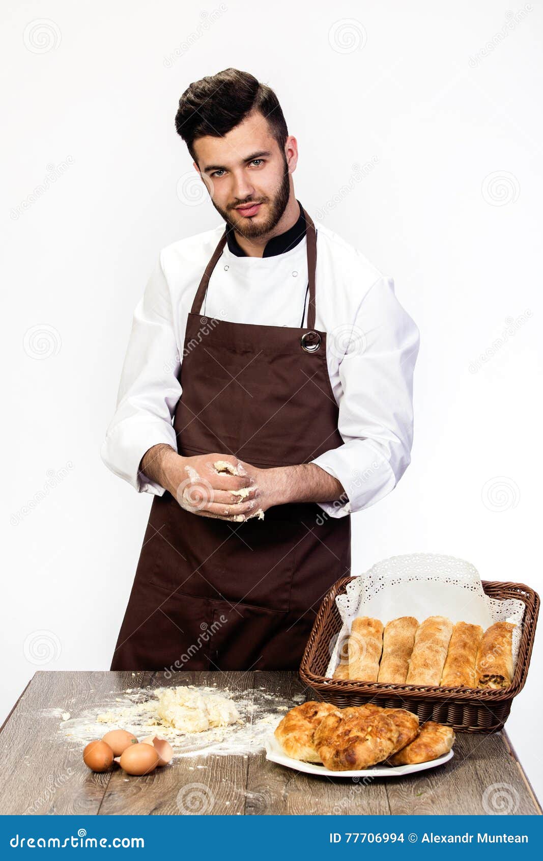 Man makes the dough stock photo. Image of natural, handmade 77706994