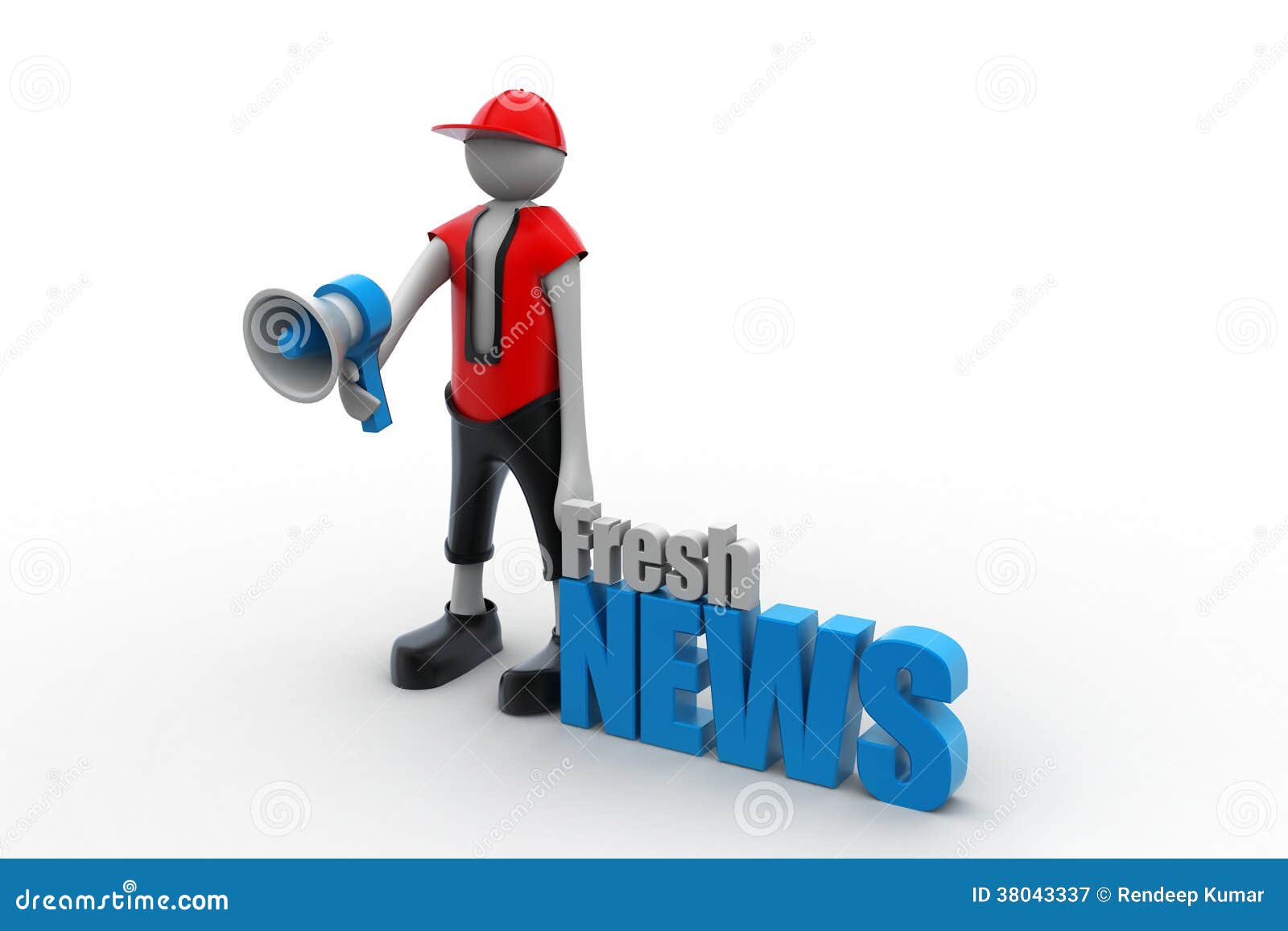 Man making announcement stock illustration. Illustration of person