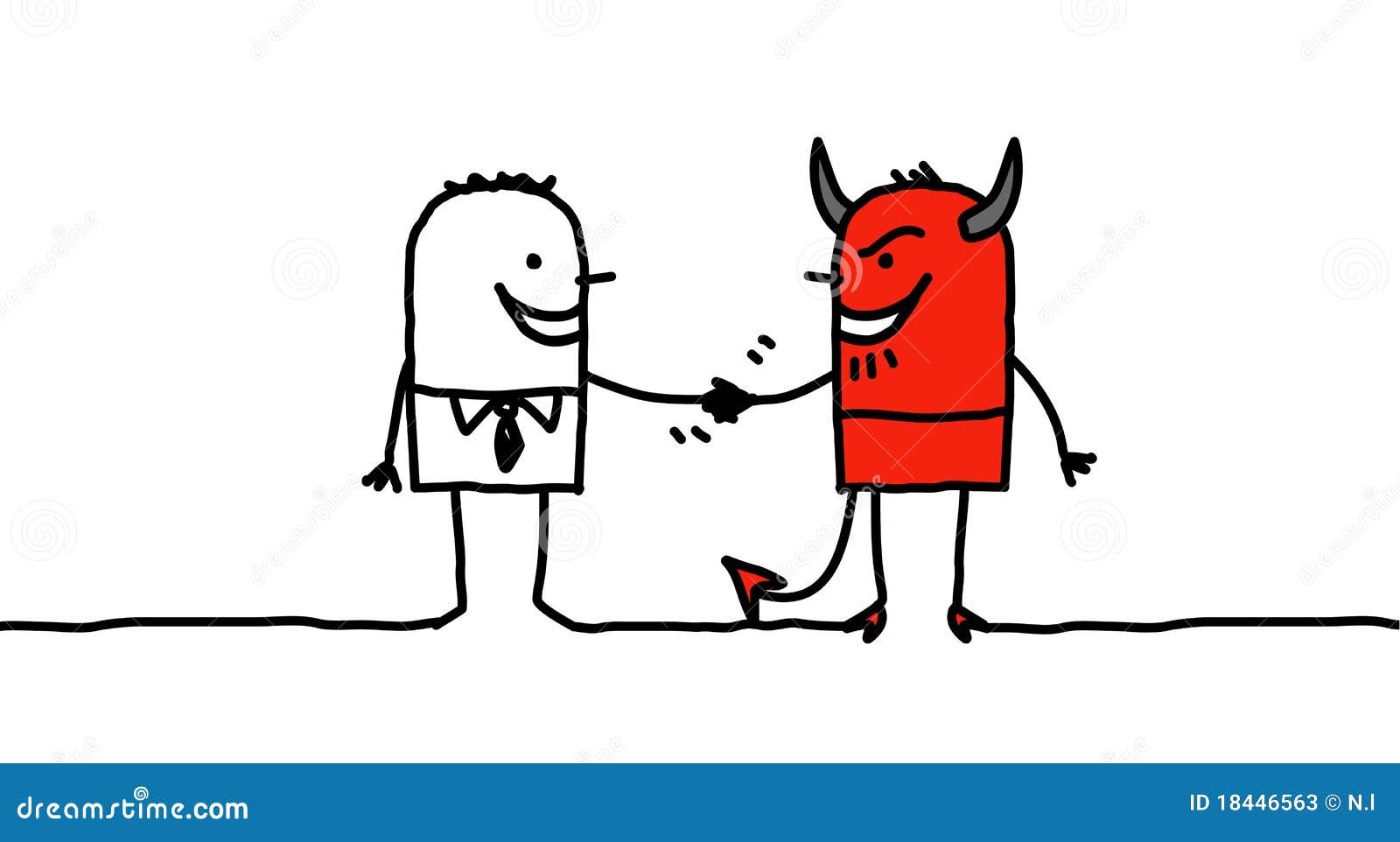 man making a pact with the devil