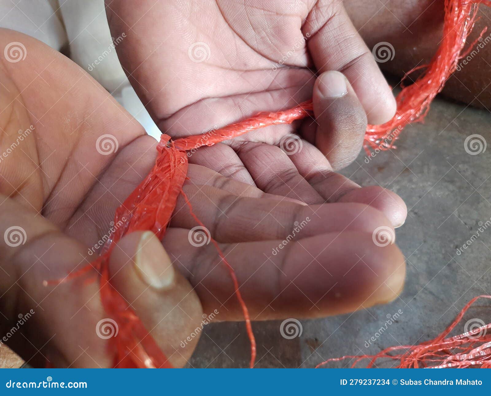 A Man Making Ropes in a Traditional Way. Stock Photo - Image of work,  people: 279237234