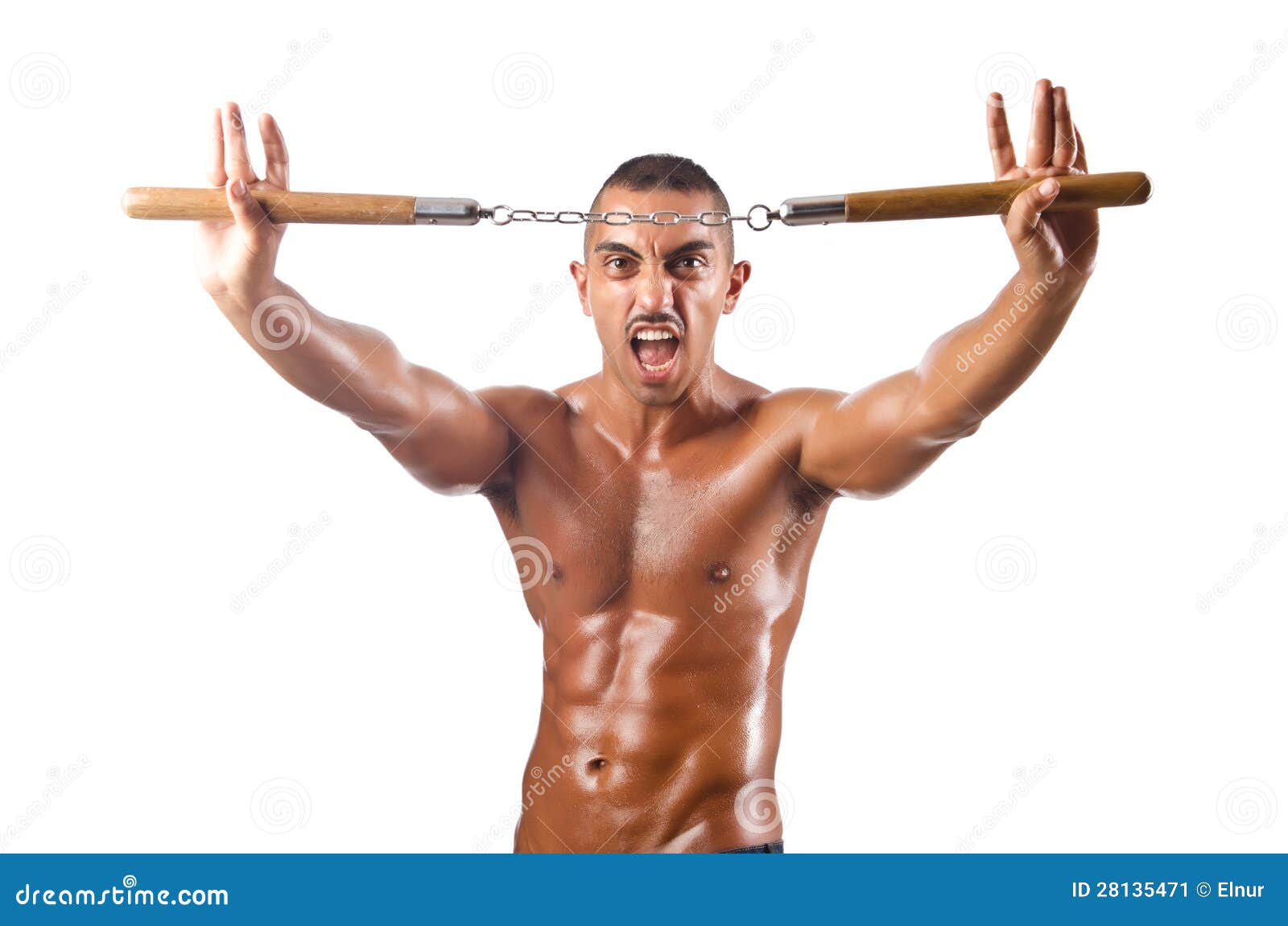 Man in Martial Arts Concept Stock Image Image of nunchuck, chinese