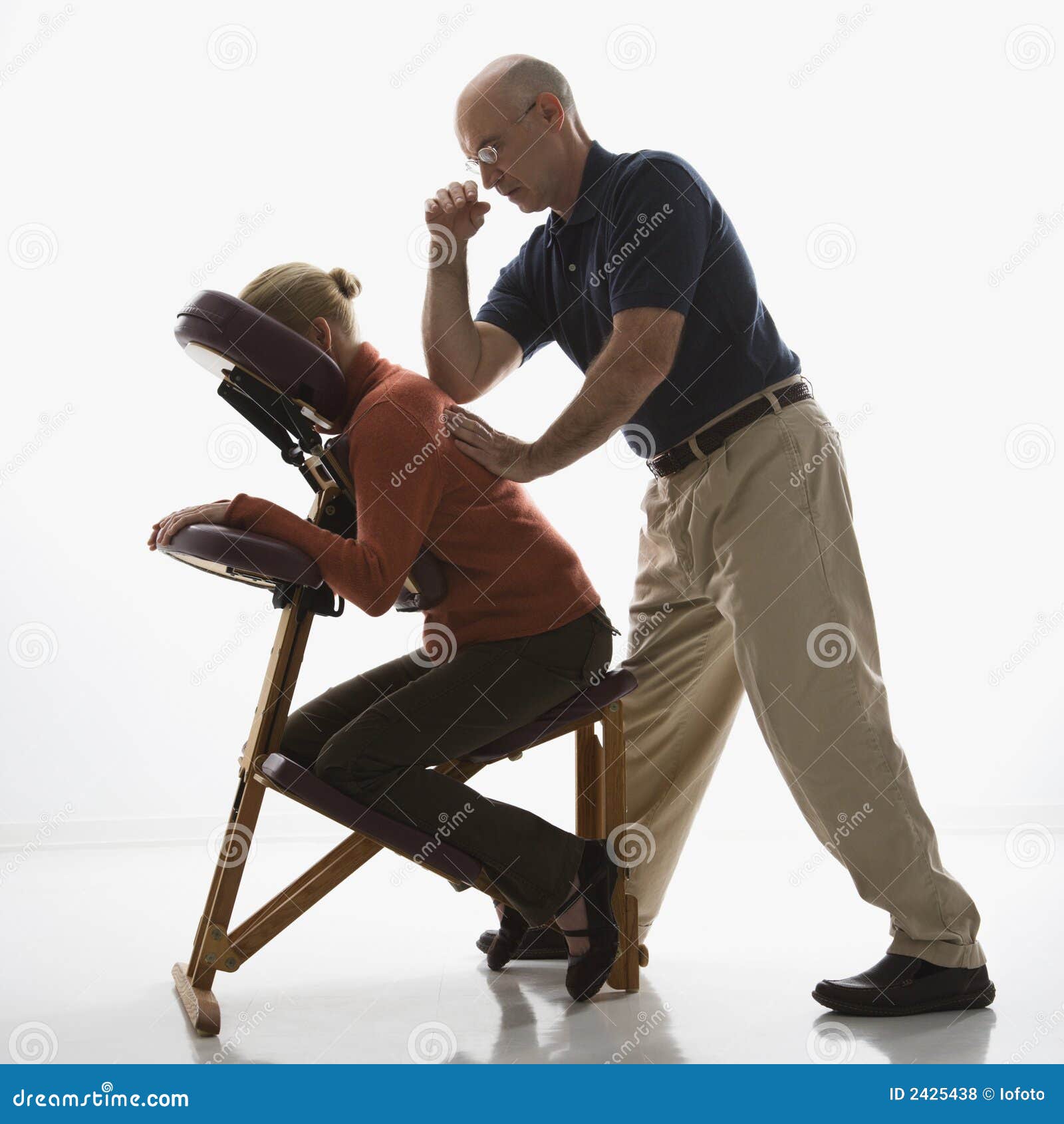 man massaging woman.