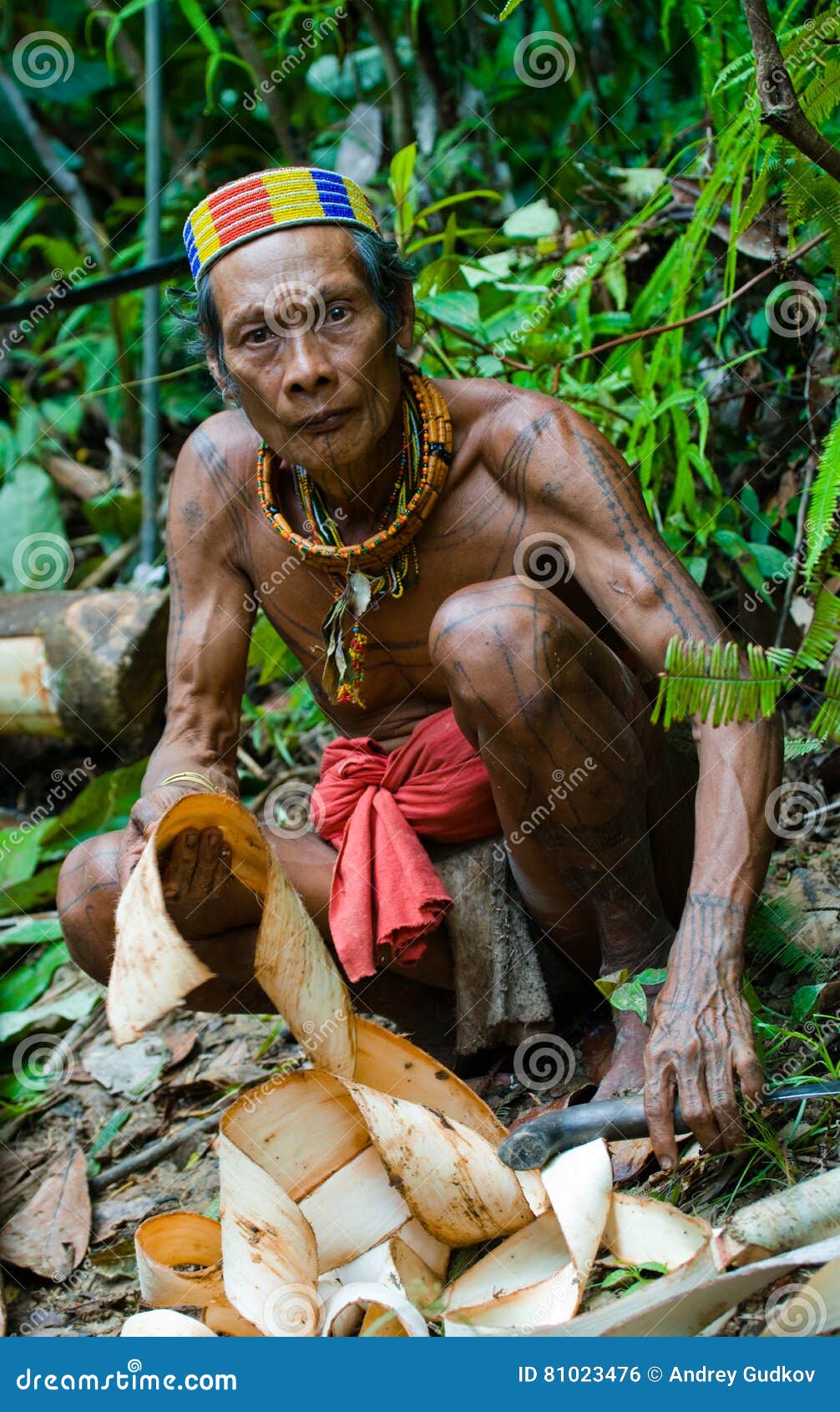  Man Mentawai Tribe  In The Jungle Makes His Clothes From 