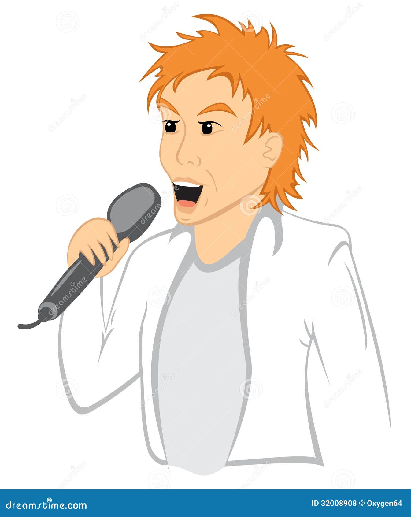 Man with mic stock vector. Illustration of concert, karaoke 32008908