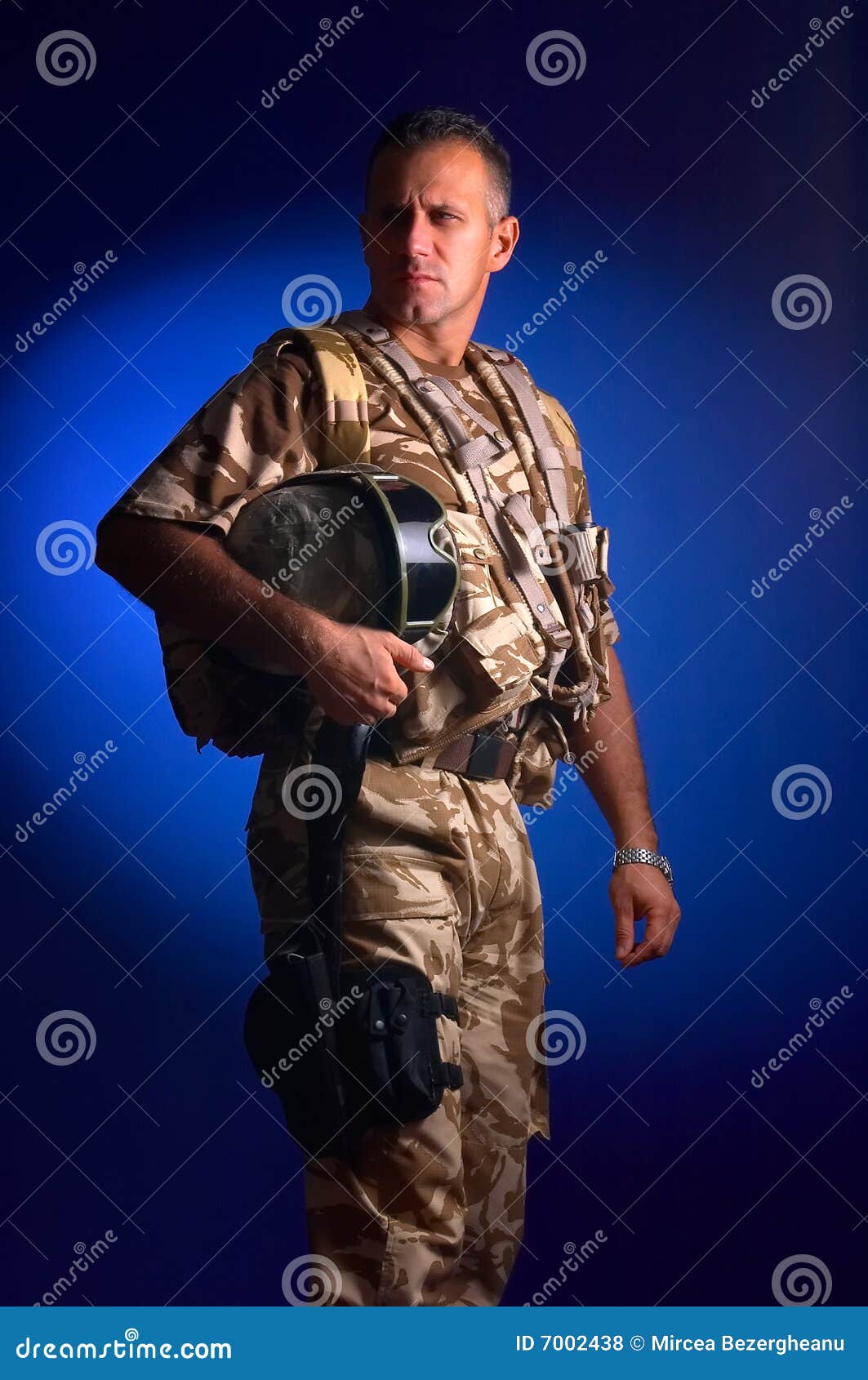 Man with military uniform stock photo. Image of preparing 7002438