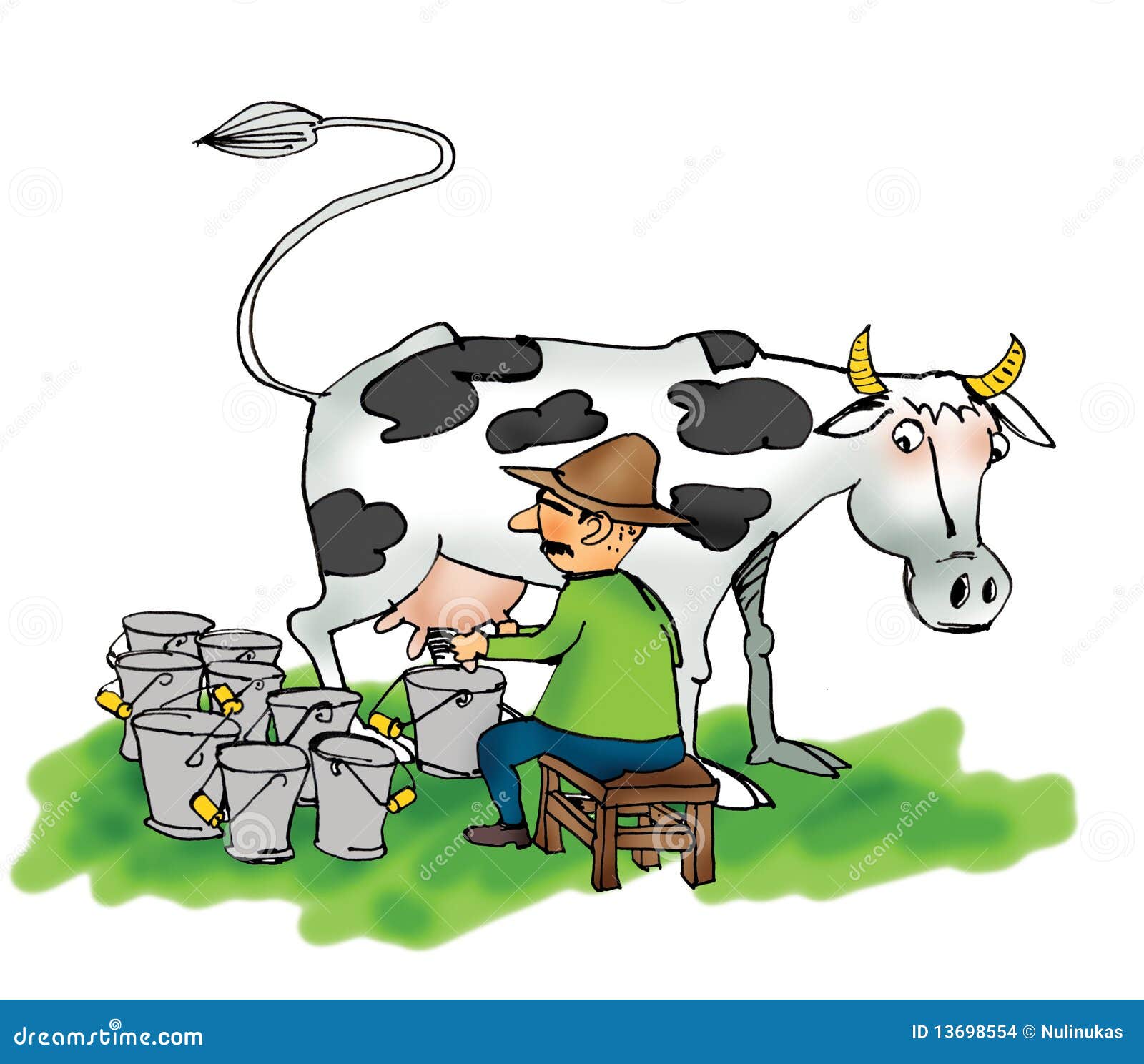 clip art man milking cow - photo #5