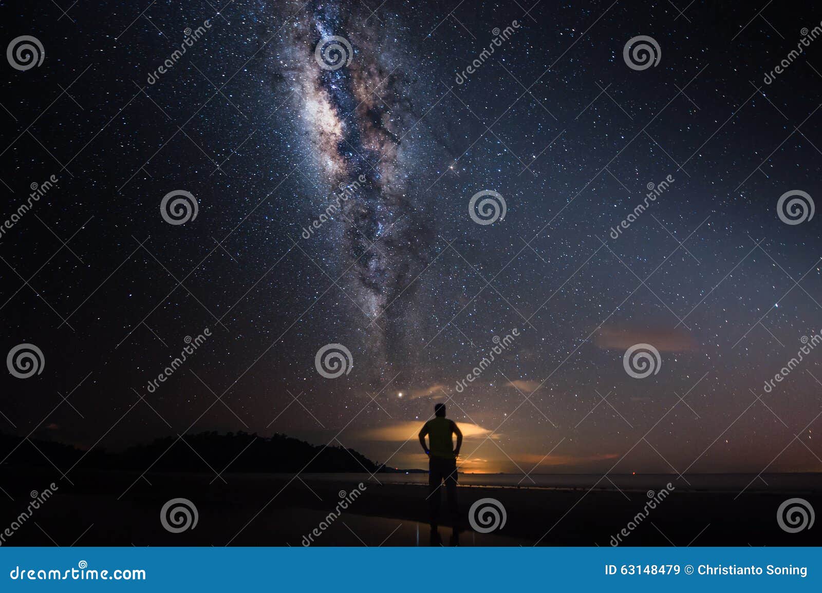 A man with milky way stock image. Image of kids, formation - 63148479