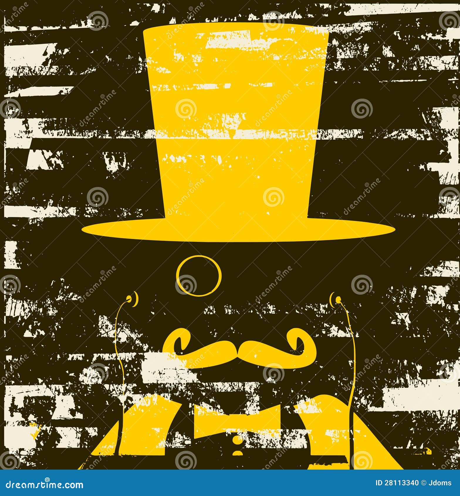 Man with Monocle and Mustache Stock Vector - Illustration of brown ...