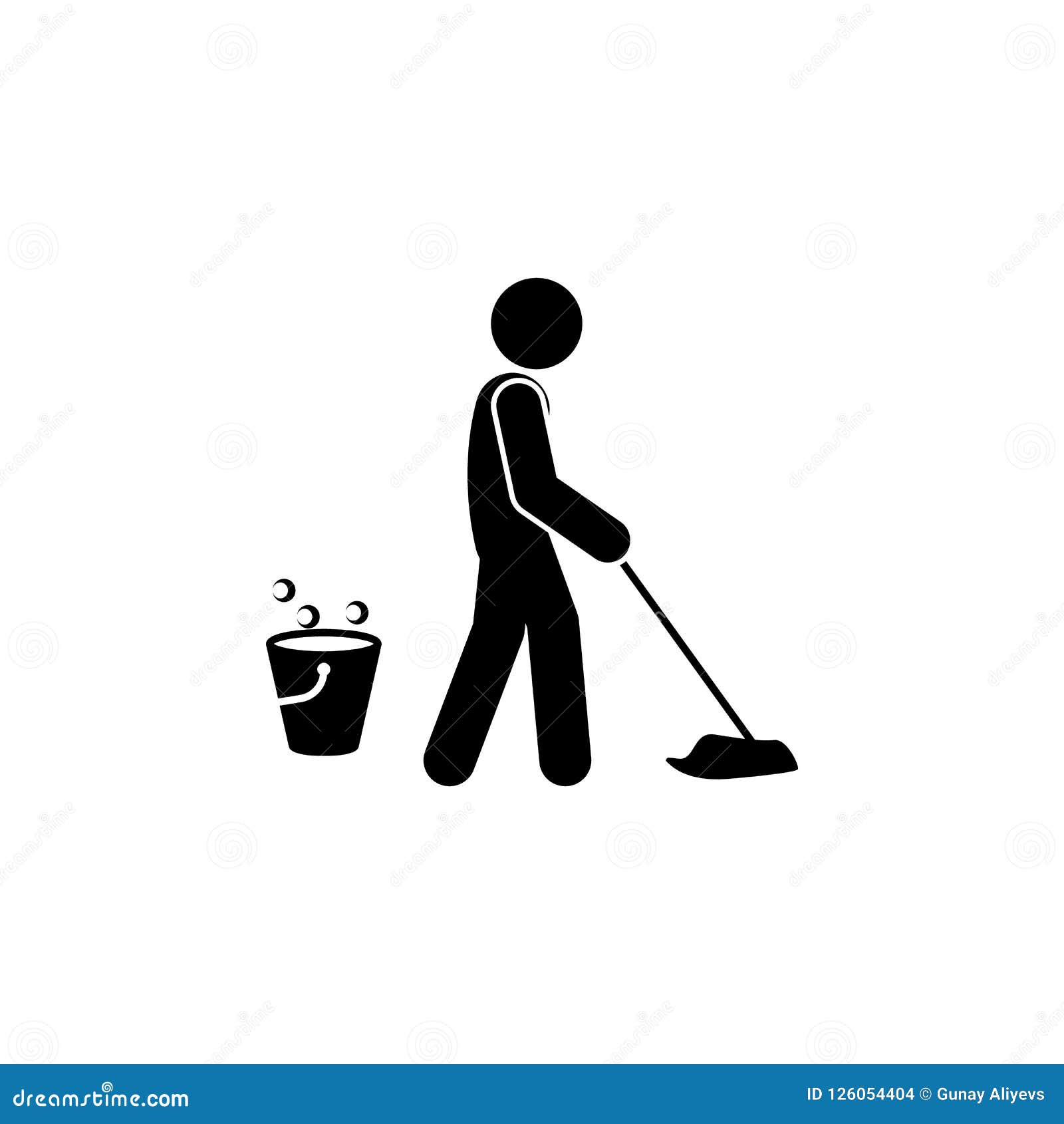 Man Mopping Icon. Element of Man Cleaning Icon for Mobile Concept and