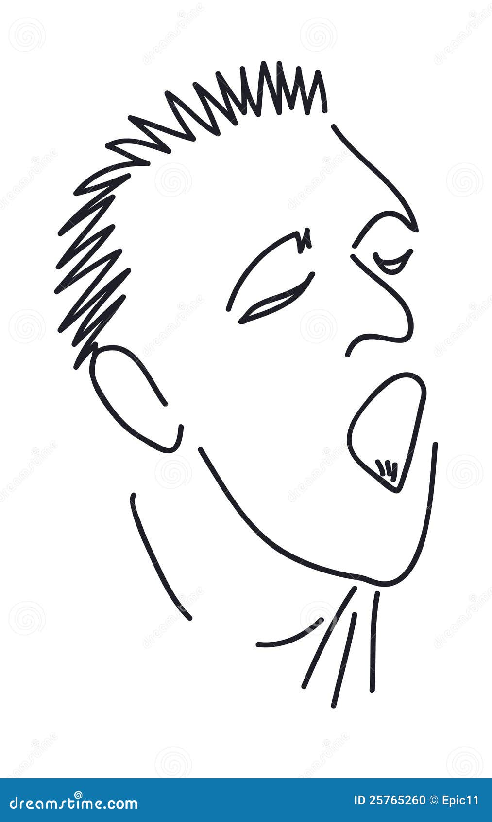 Man with mouth open stock vector. Illustration of comic - 25765260
