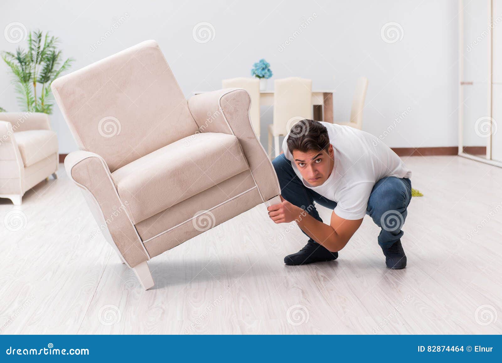 The Man Moving Furniture at Home Stock Photo Image of heavy