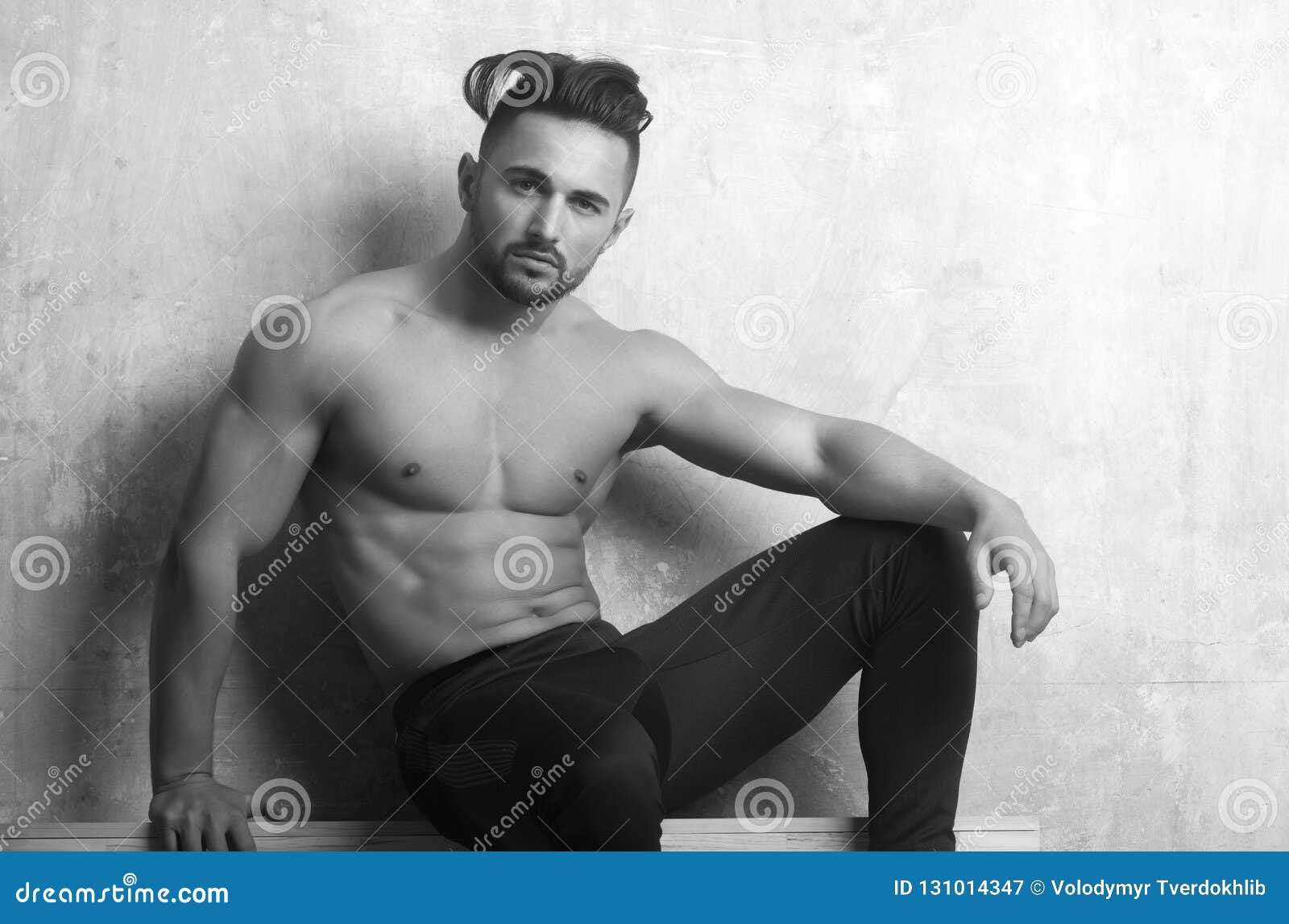 Athlete Man with Fit Torso, Six Pack, Ab Stock Image - Image of wall ...