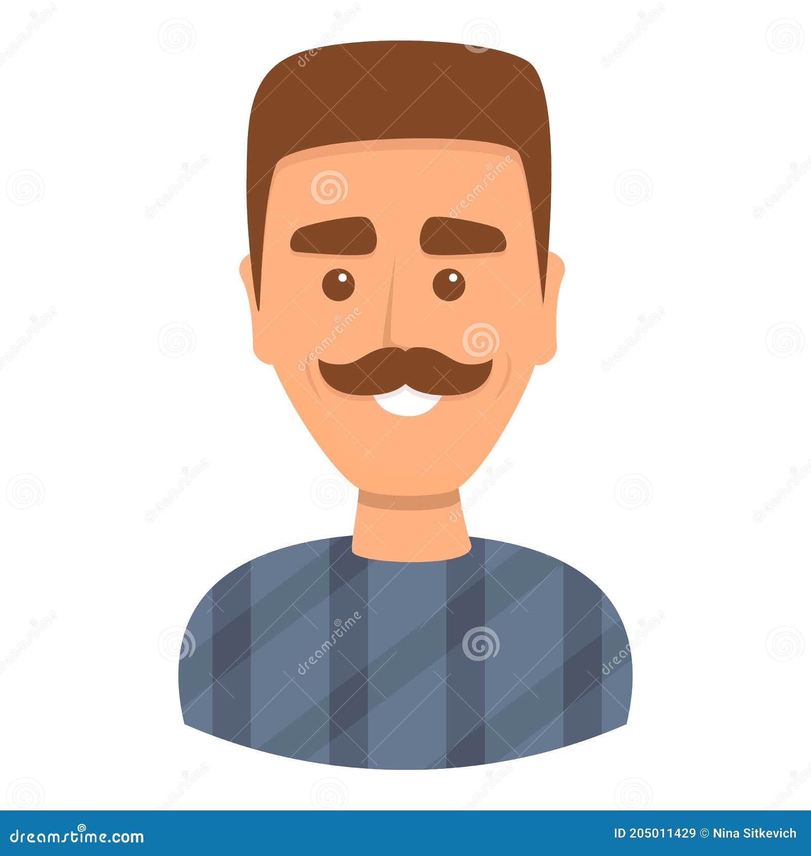 Man With Mustache Icon, Cartoon Style Stock Vector - Illustration of