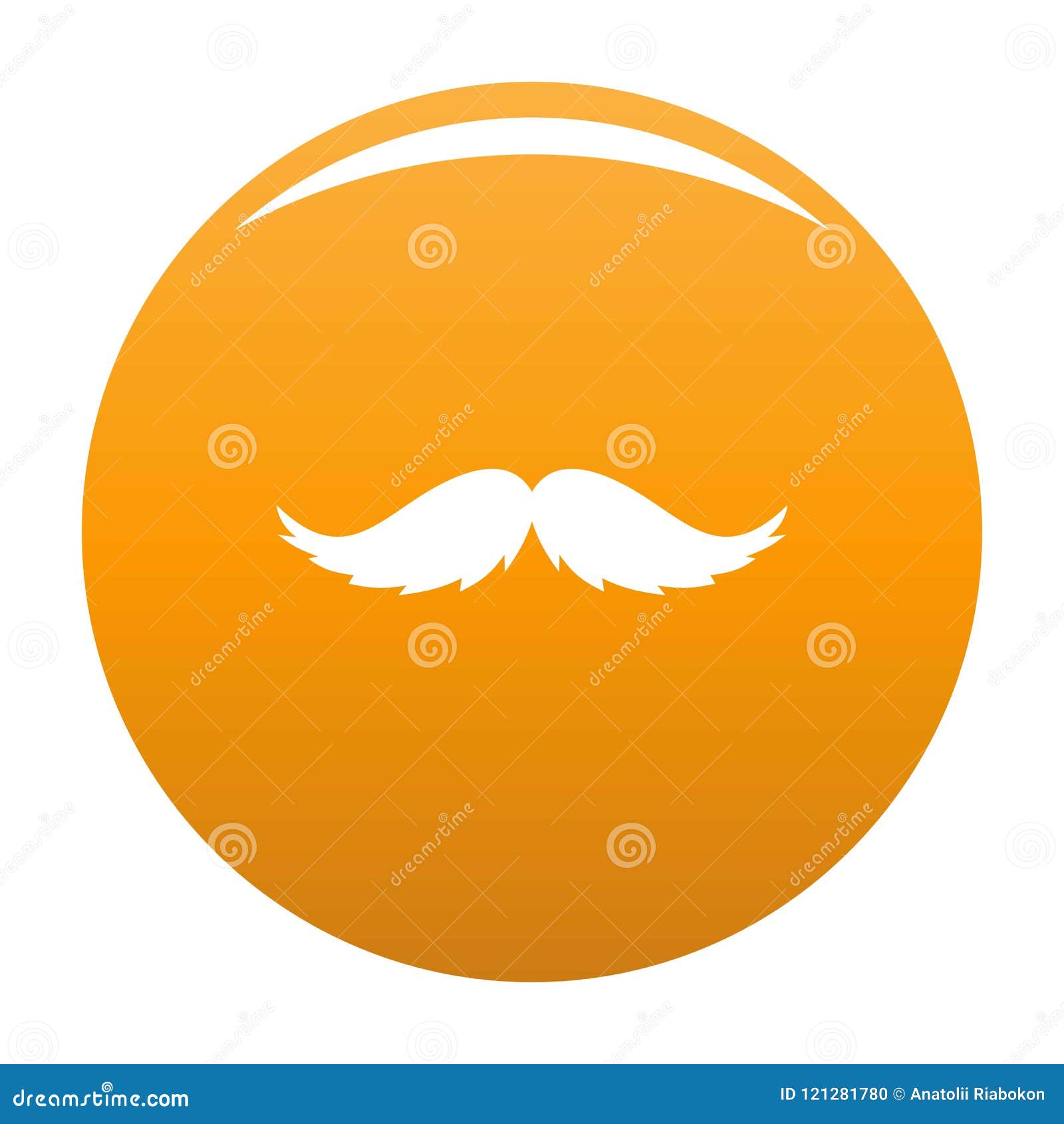 Man Mustache Icon Vector Orange Stock Vector - Illustration of human ...
