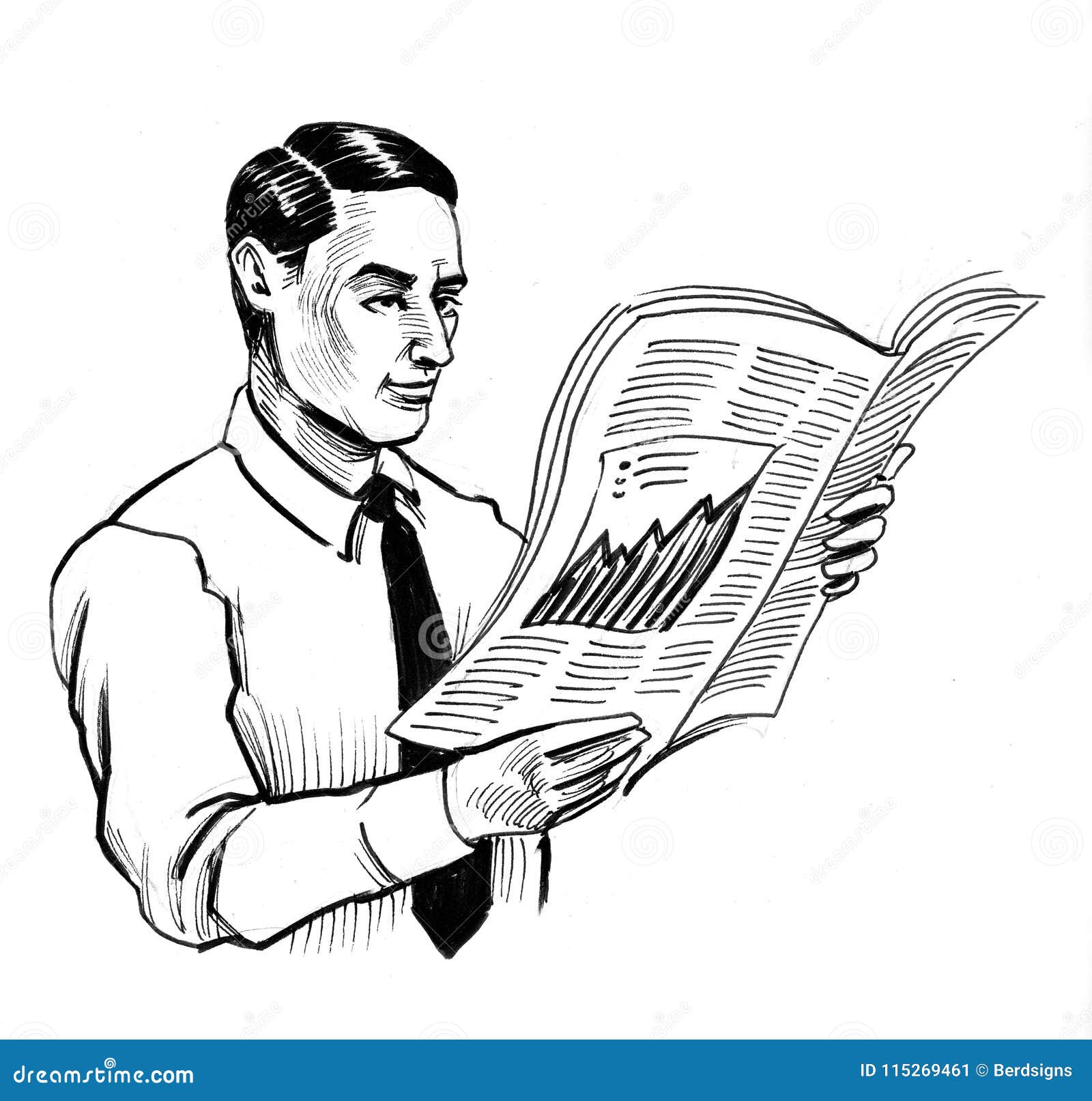 Man And Newspaper Stock Illustration Illustration Of Male