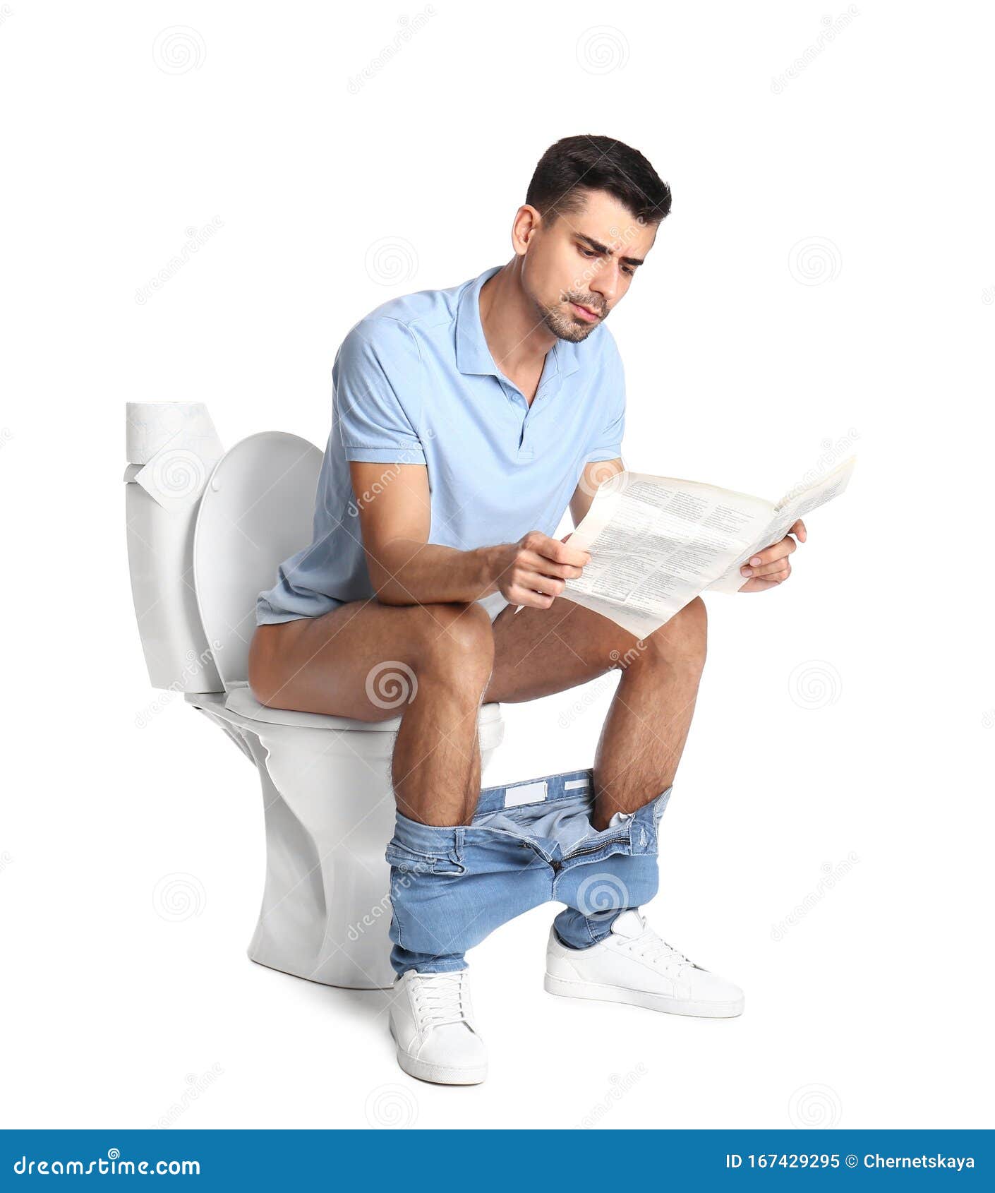 Man With Newspaper Sitting On Toilet Bowl Stock Image Image Of Constipation Newspaper Man With Newspaper Sitting On Toilet Bowl Stock Image Image Of Constipation Newspaper