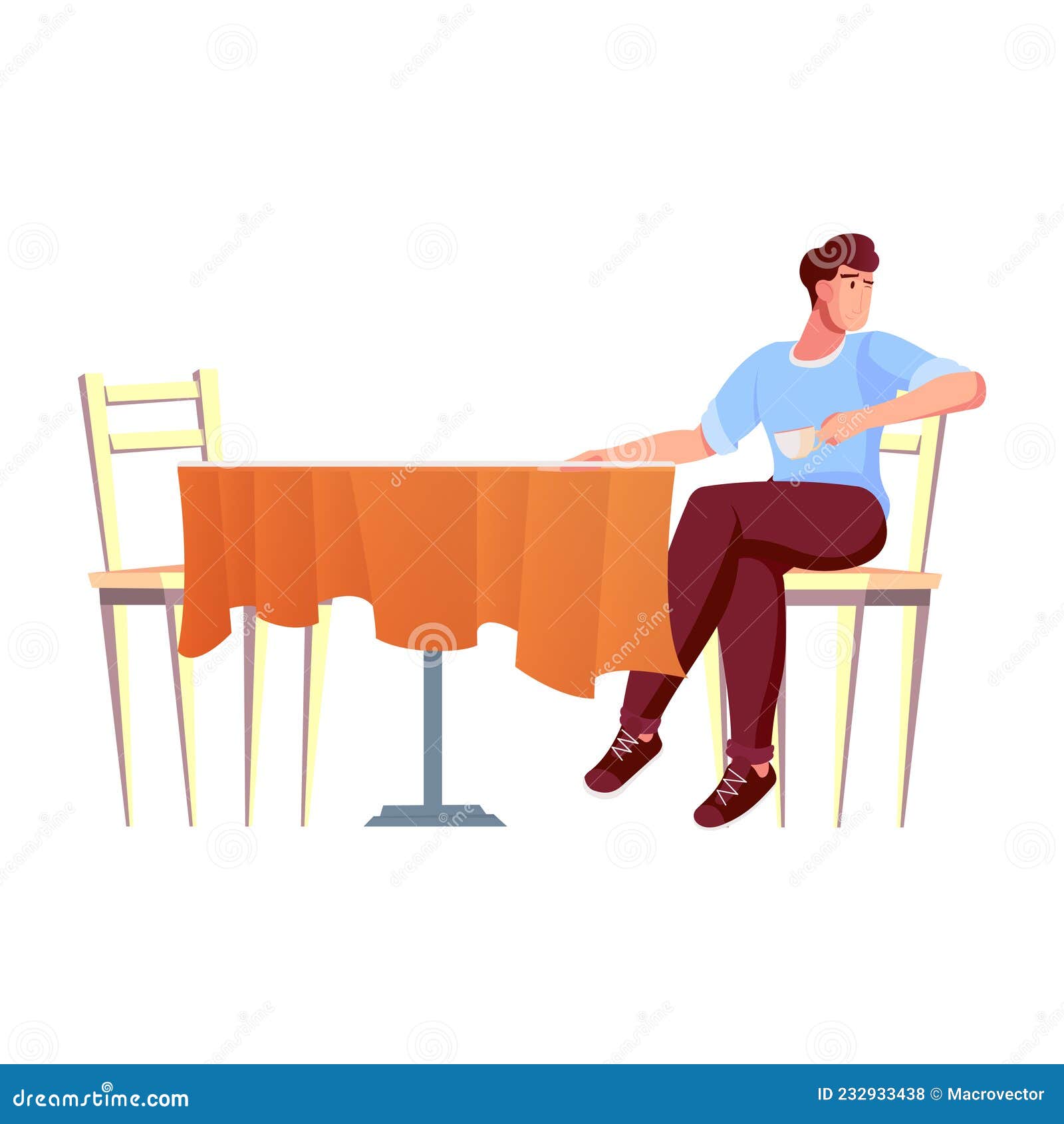 Man Next Table Composition stock vector. Illustration of meet - 232933438