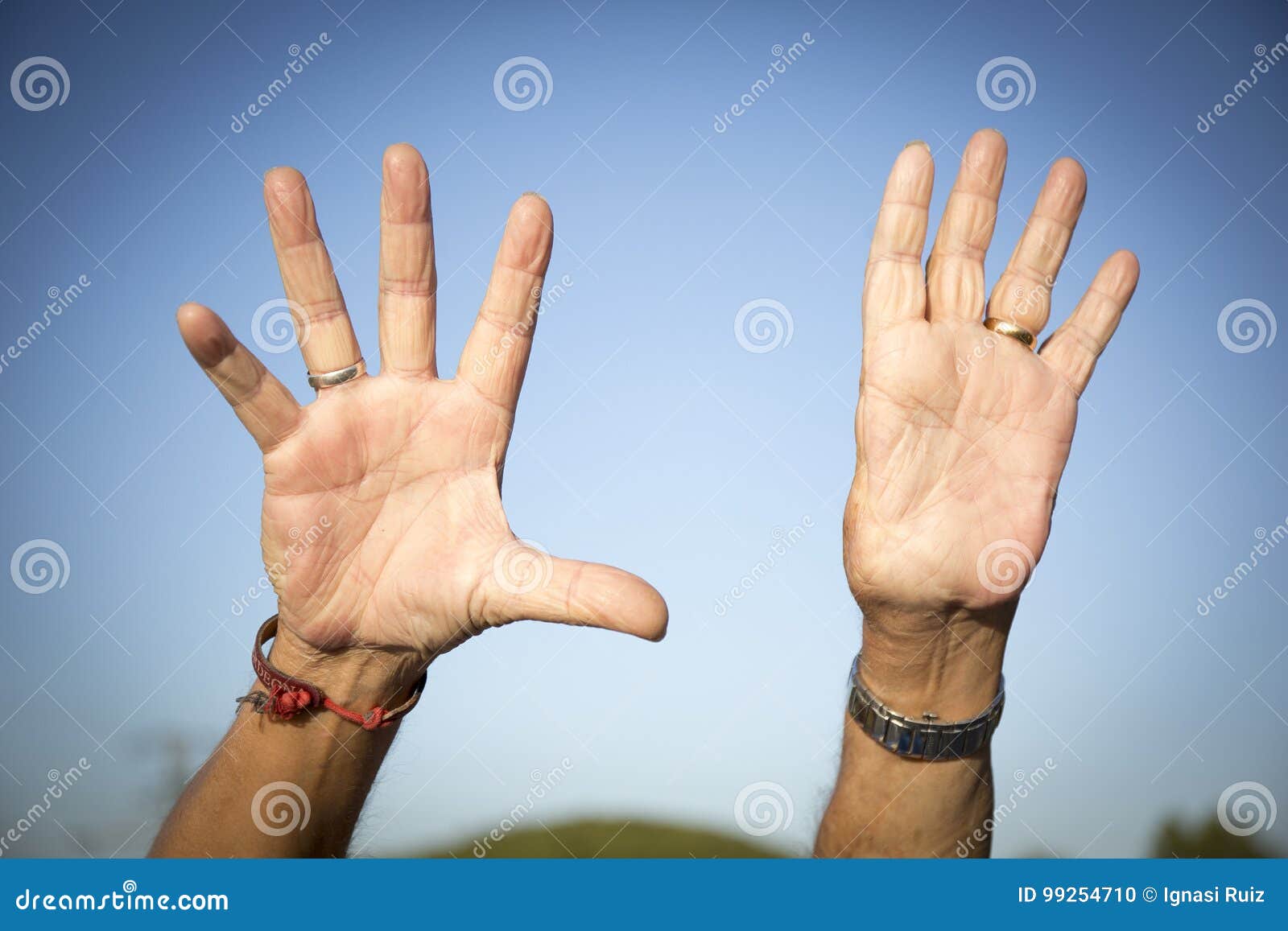 Man with only nine fingers stock photo. Image of girl 99254710