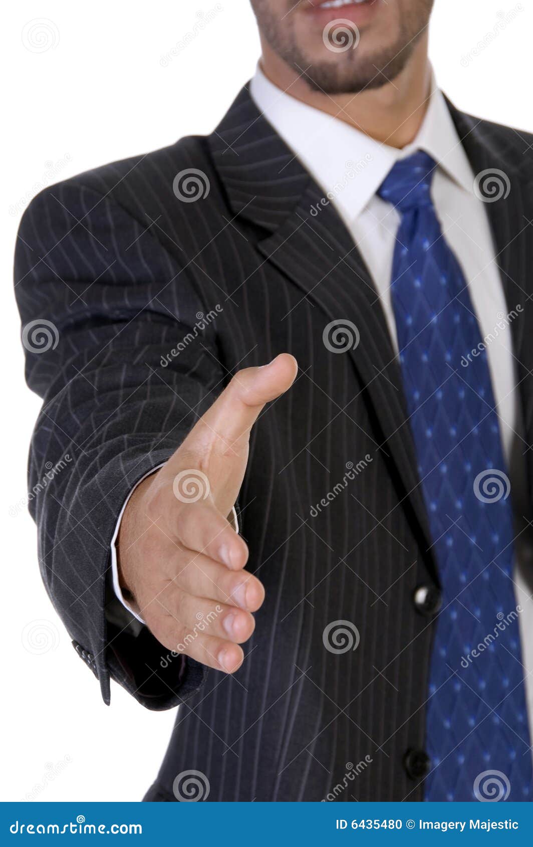 Man offering hand shake on an isolated background