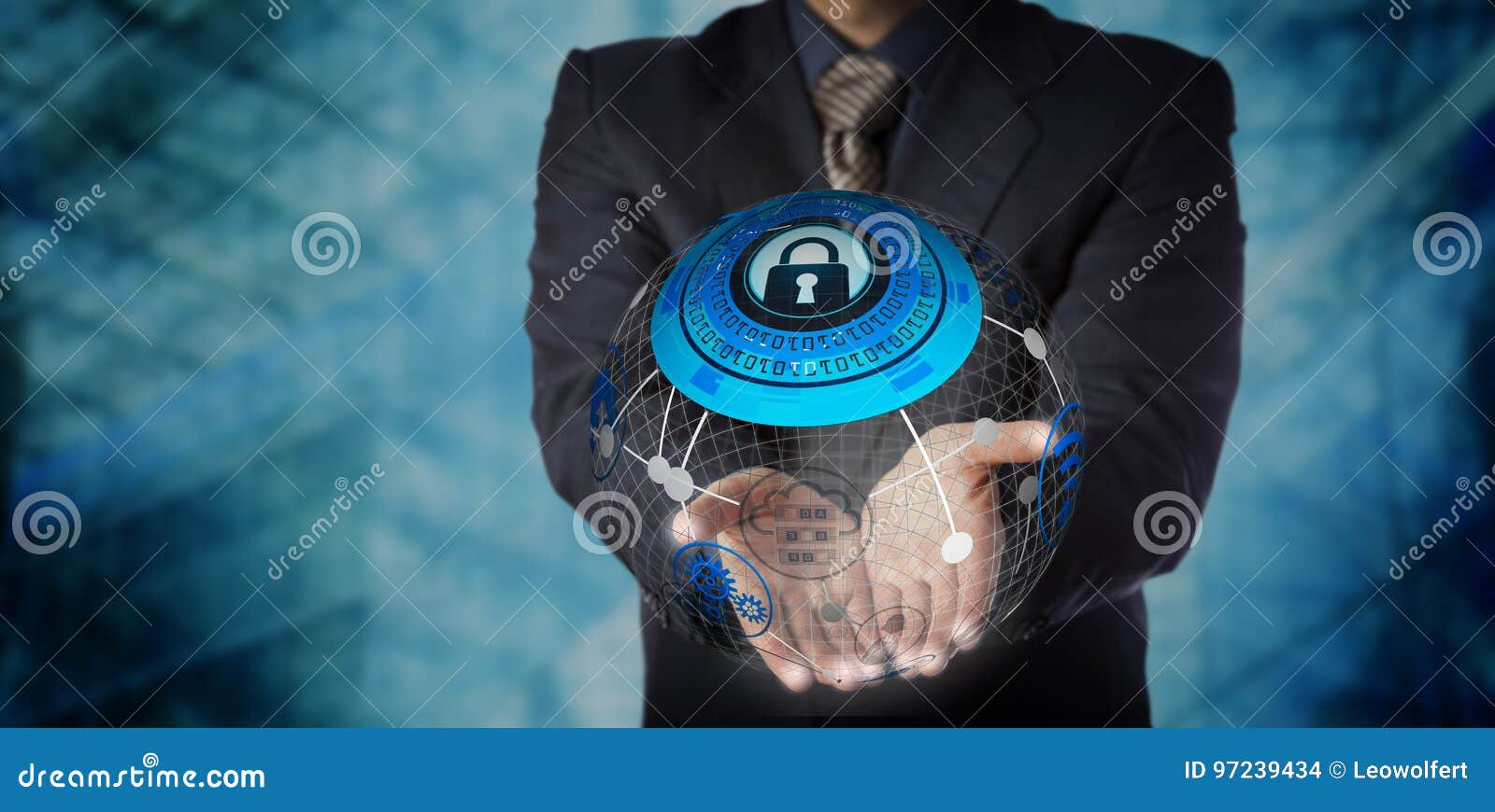 man offering secure managed data storage services