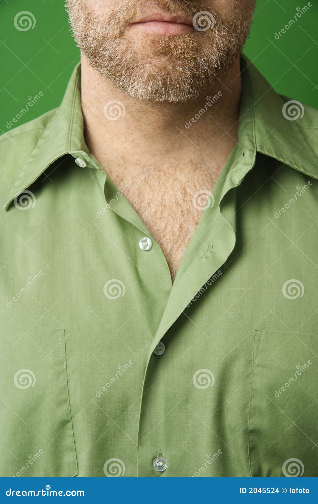 Man with Open Collar Shirt. Stock Photo Image of color, years 2045524
