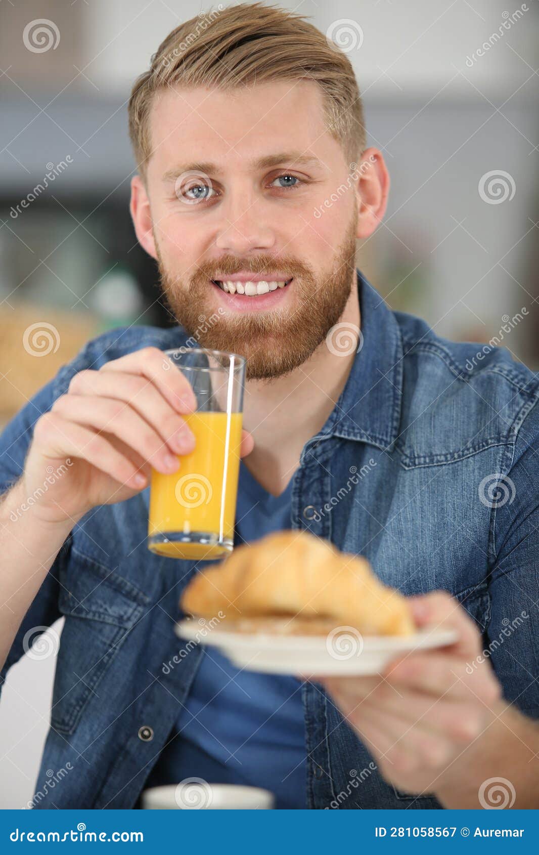 Man with Orange Juice at Table Stock Image - Image of hand, adult ...