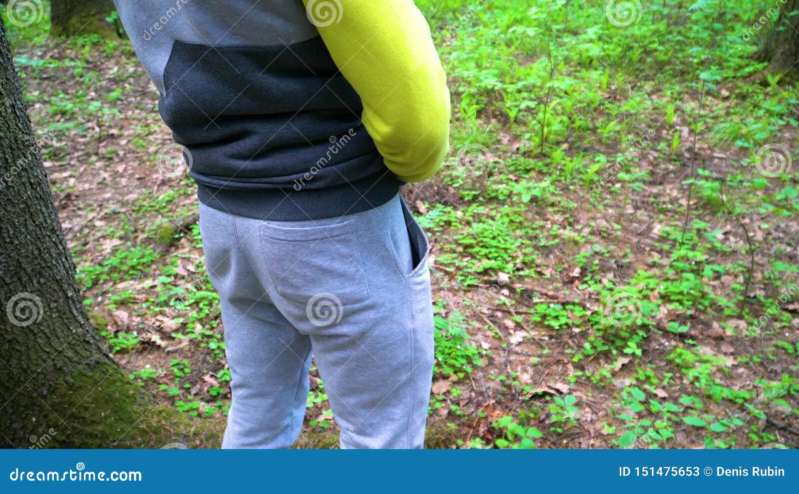 Boys and girls peeing outdoors