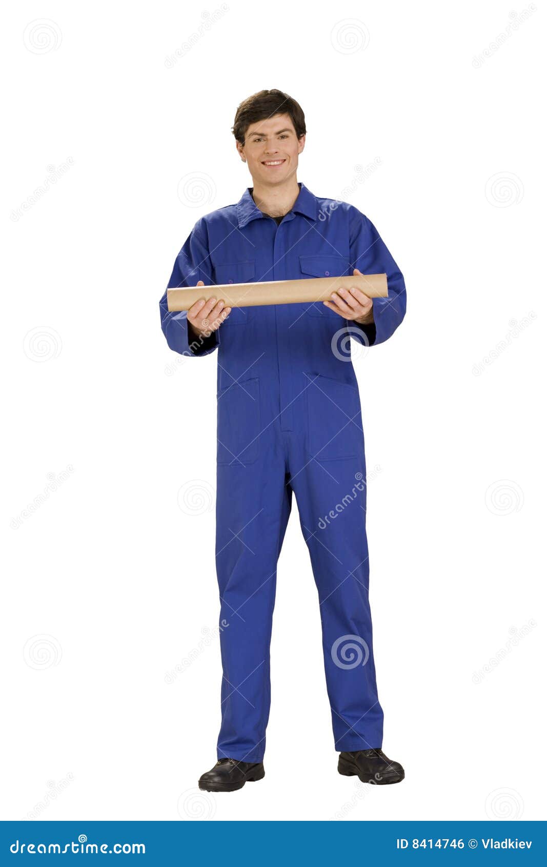Man in overall witn smile stock photo. Image of docs, overalls - 8414746