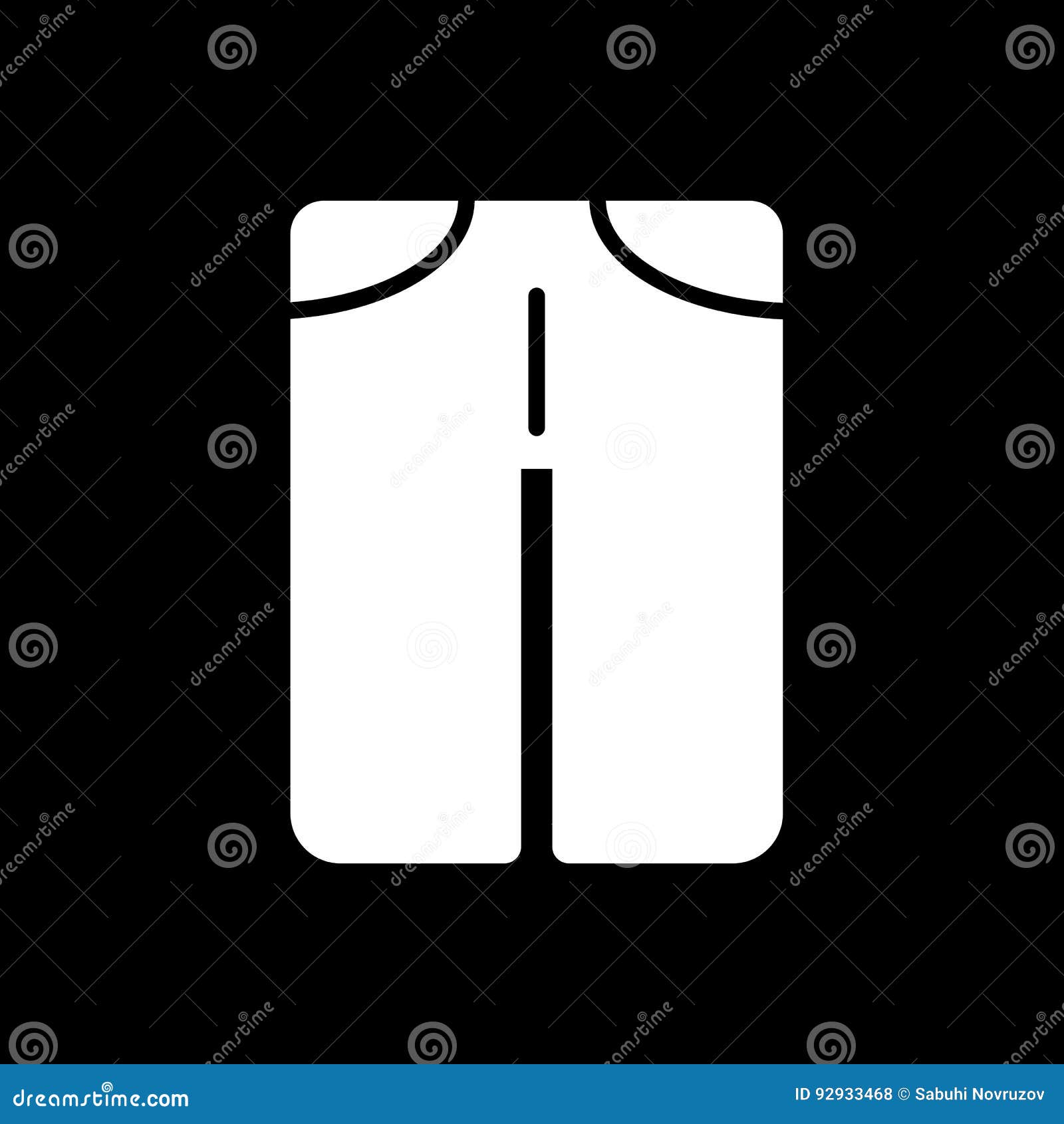 Man Pants Vector Icon. Black and White Man Clothes Illustration. Solid ...