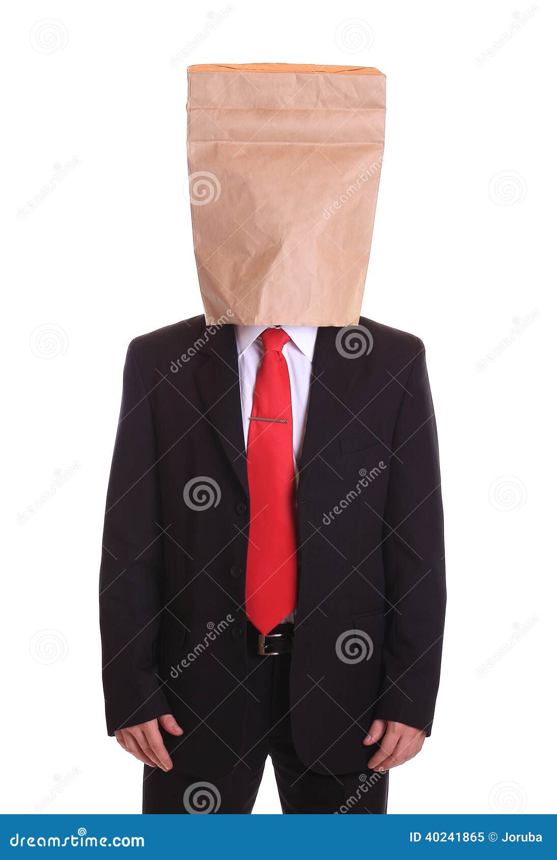 Man with a Paper Bag on Head Stock Image Image of isolated, brown