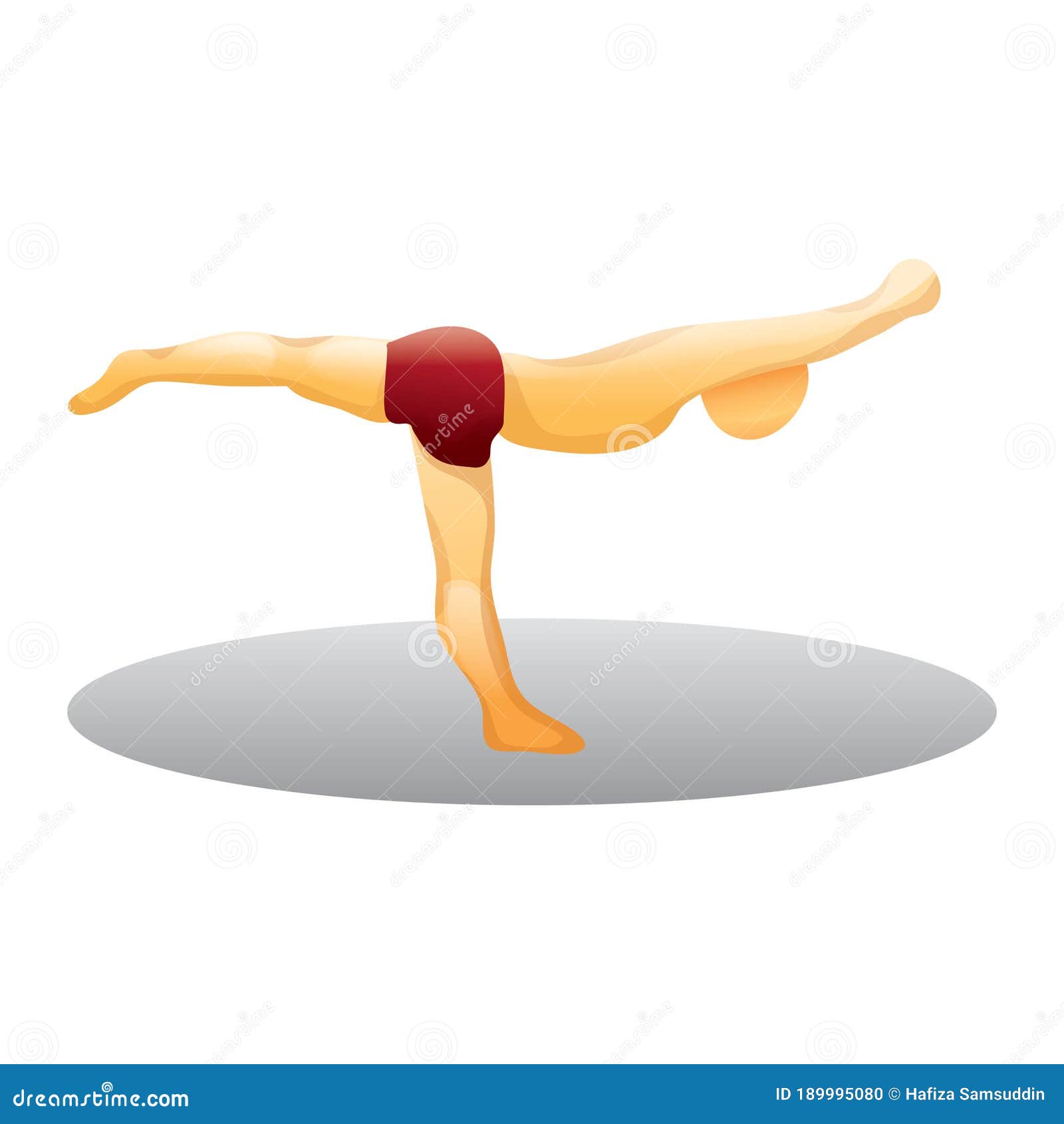 Man Doing Yoga Balancing Stick Pose or Tulandandasana Stock Vector