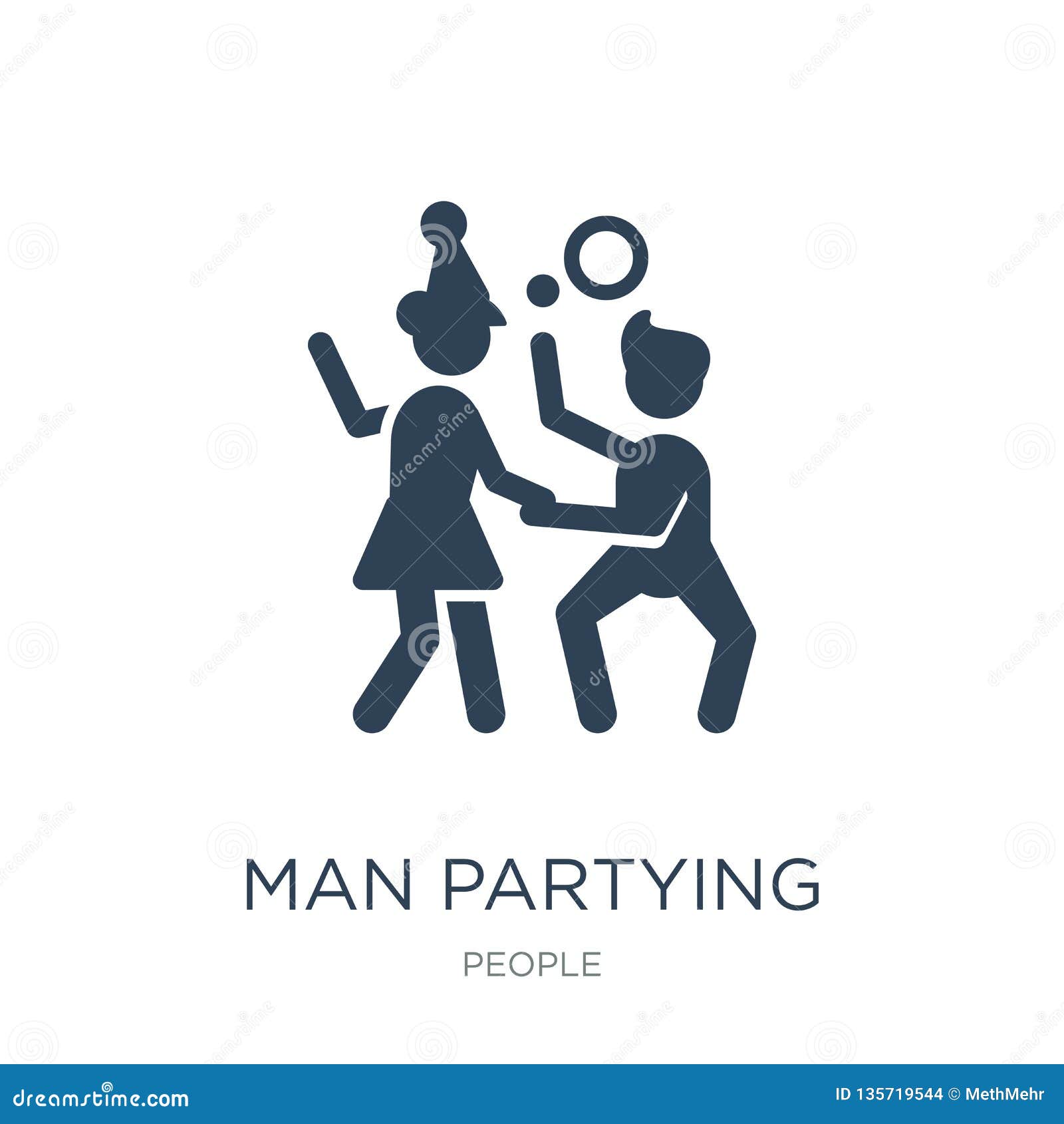 Man Partying Icon In Different Style Vector Illustration Two Colored